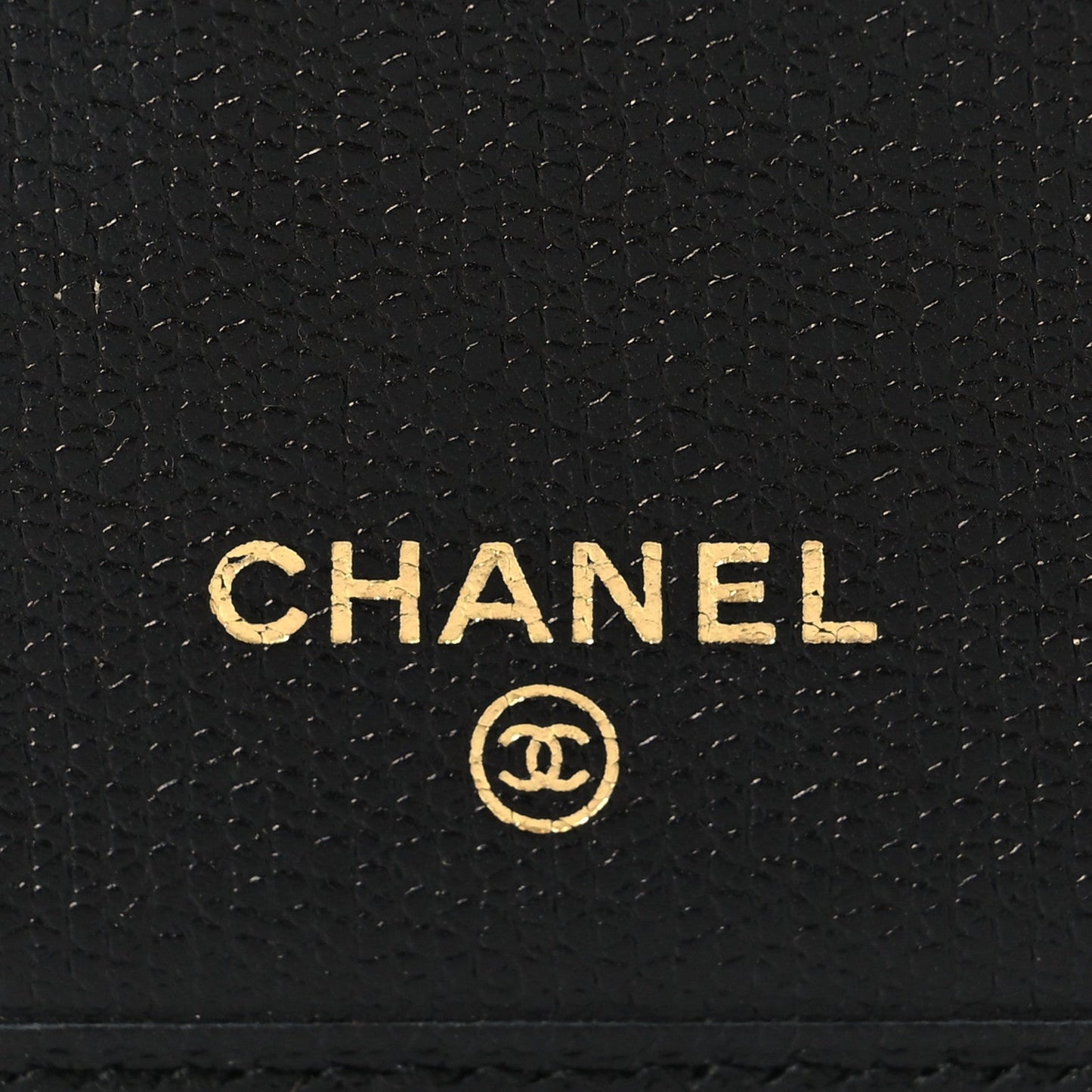 Grained Calfskin CC Button Yen Wallet Black