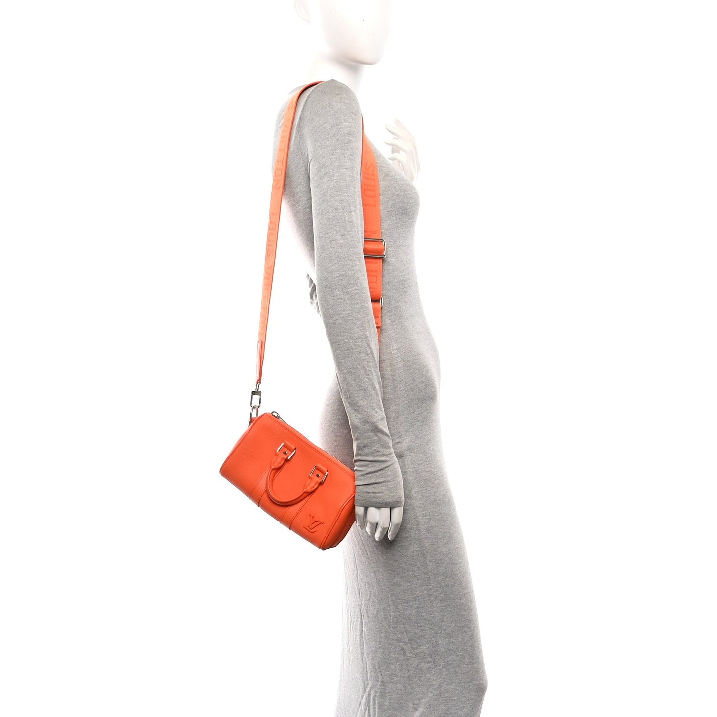 Grained Calfskin Aerogram Keepall XS Orange