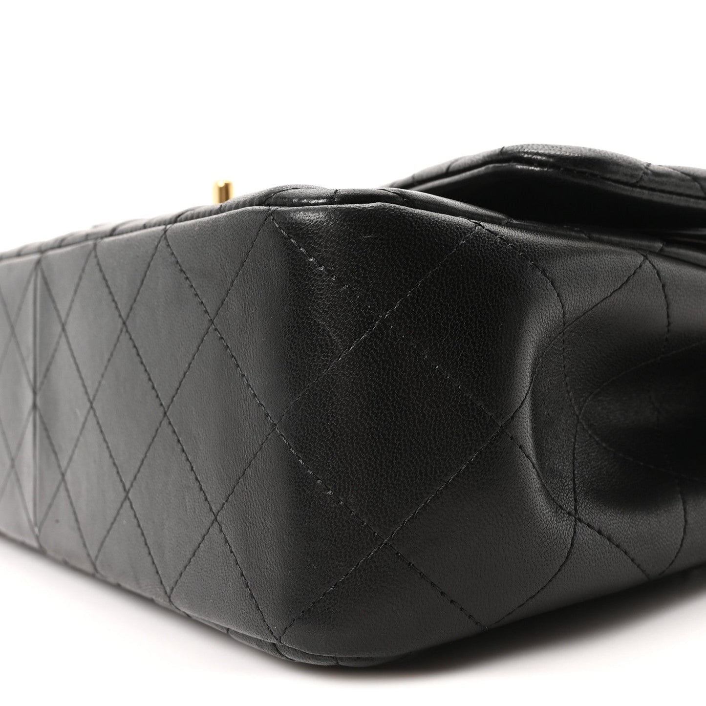 Lambskin Quilted Jumbo Double Flap Black