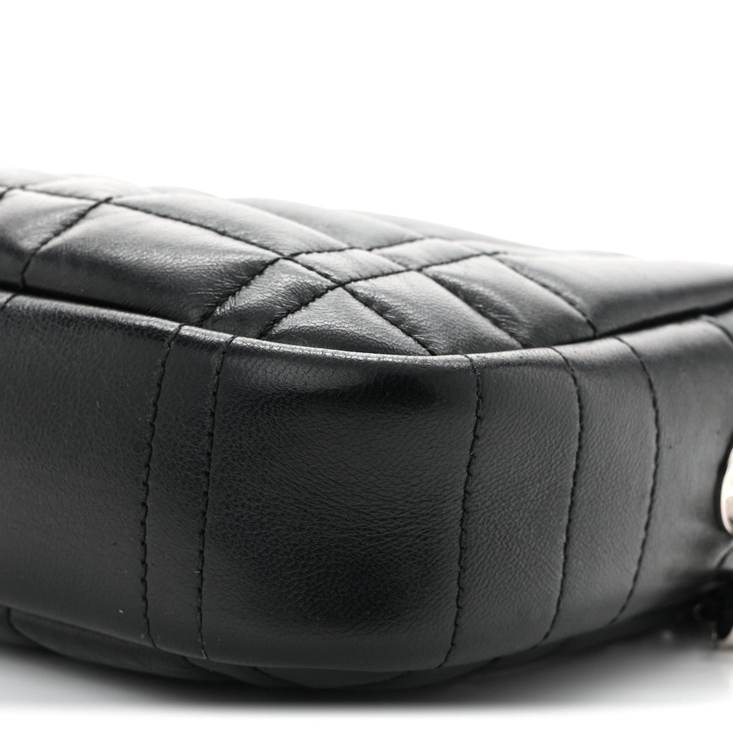 Calfskin Quilted Small Lola Camera Bag Black