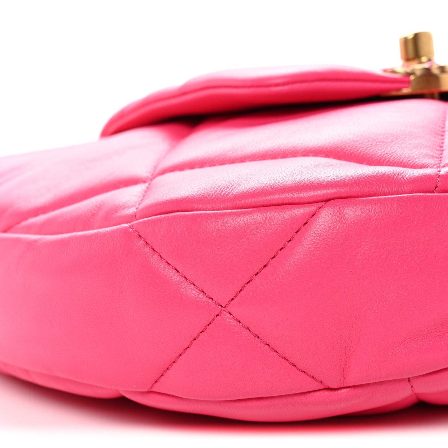 Lambskin Quilted Chanel 19 Hobo Fuchsia