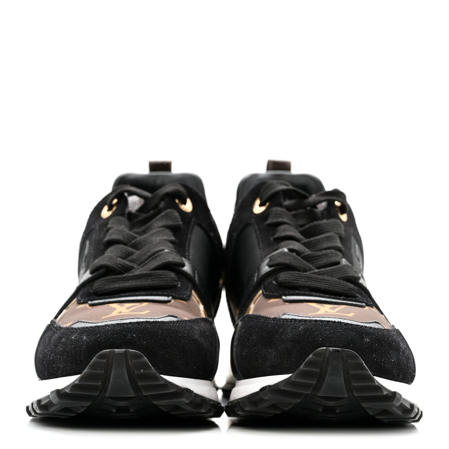 Suede Calfskin Recycled Monogram Nylon Run Away Sneakers 39 Black