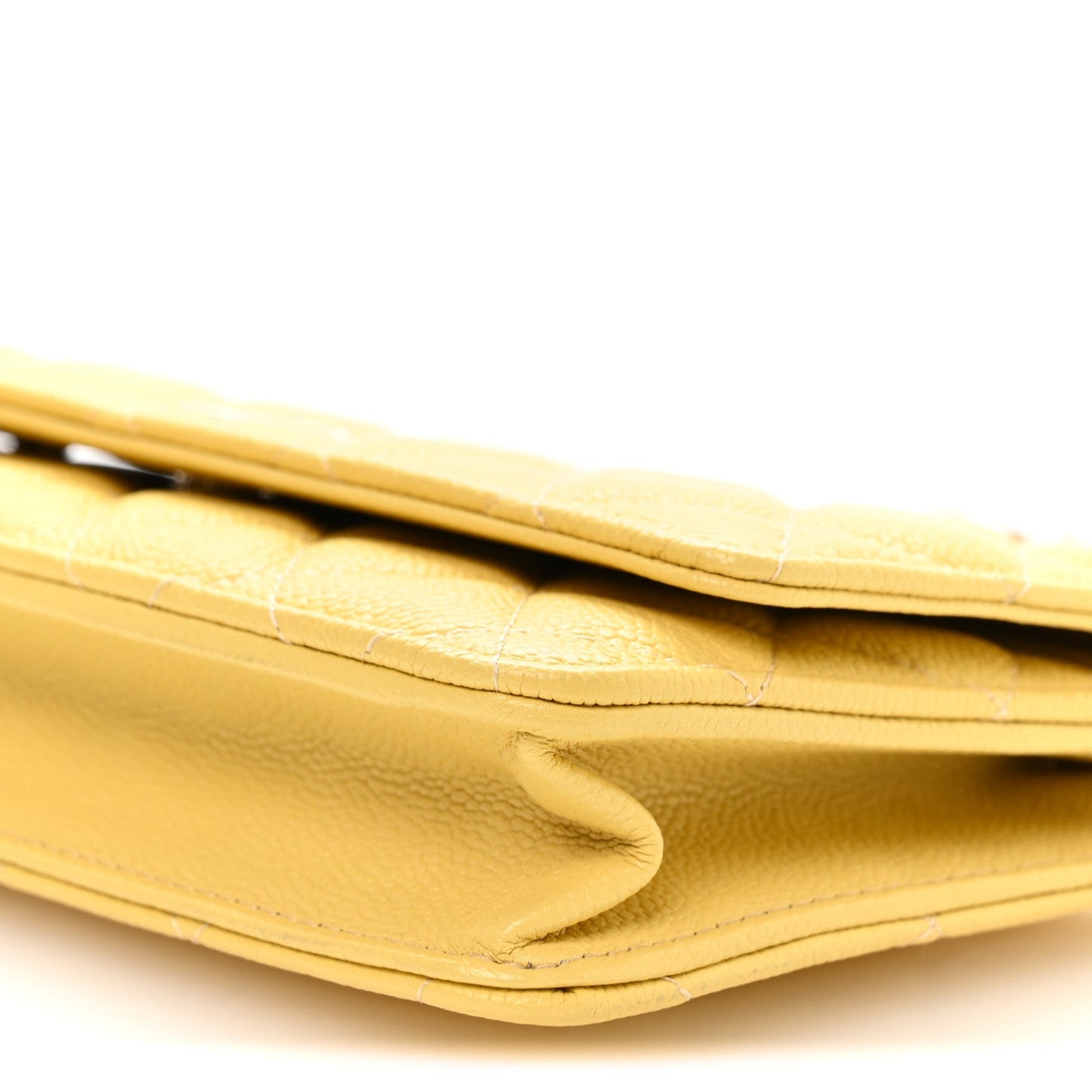 Caviar Quilted Tiny CC Wallet On Chain WOC Yellow