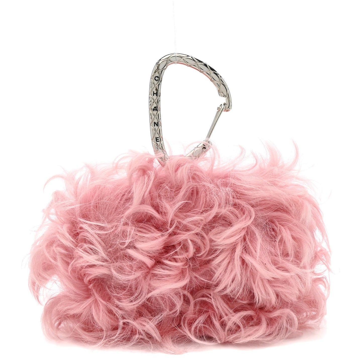 Shearling Lambskin CC Hook Card Holder Pink
