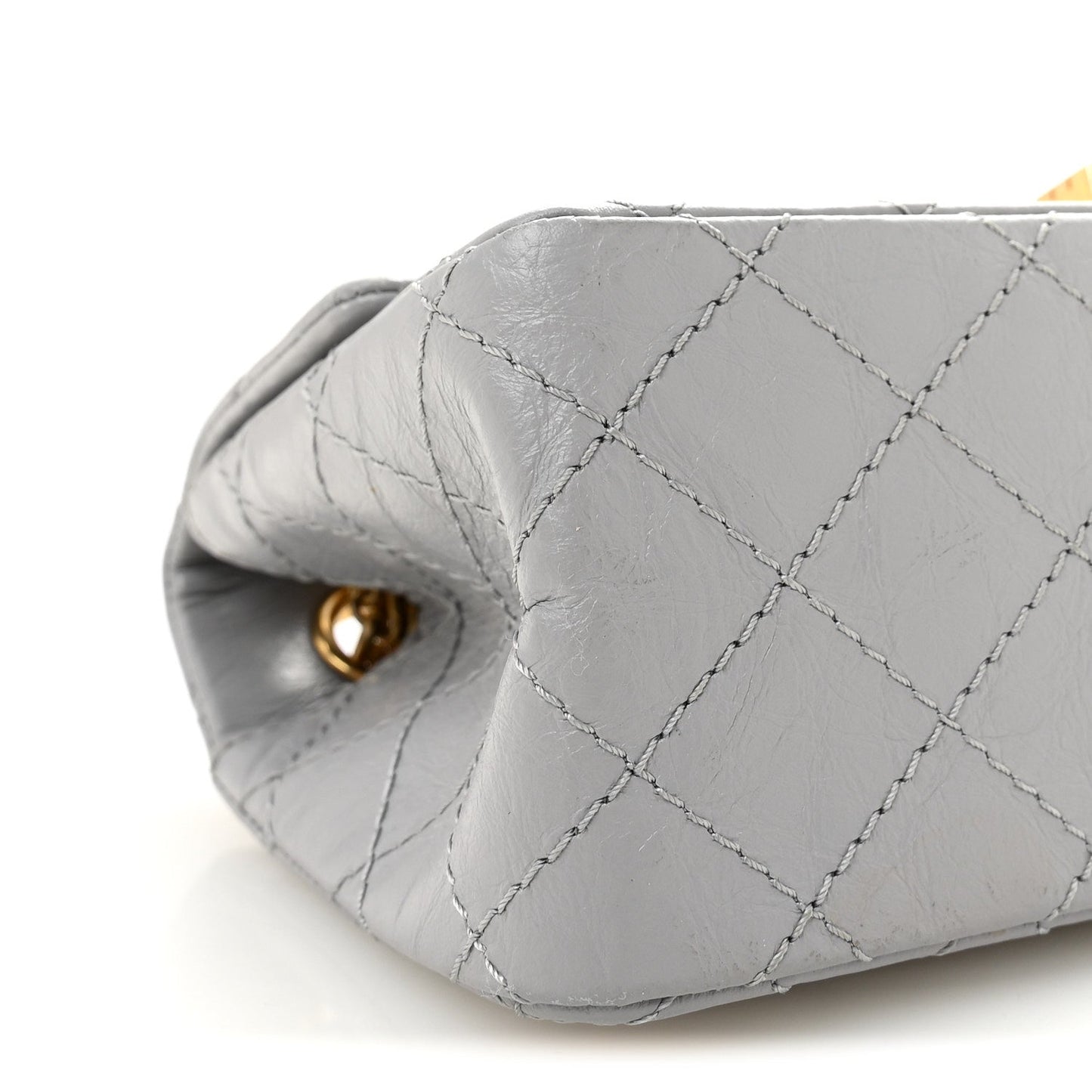 Aged Calfskin Quilted 2.55 Reissue Mini Flap Grey