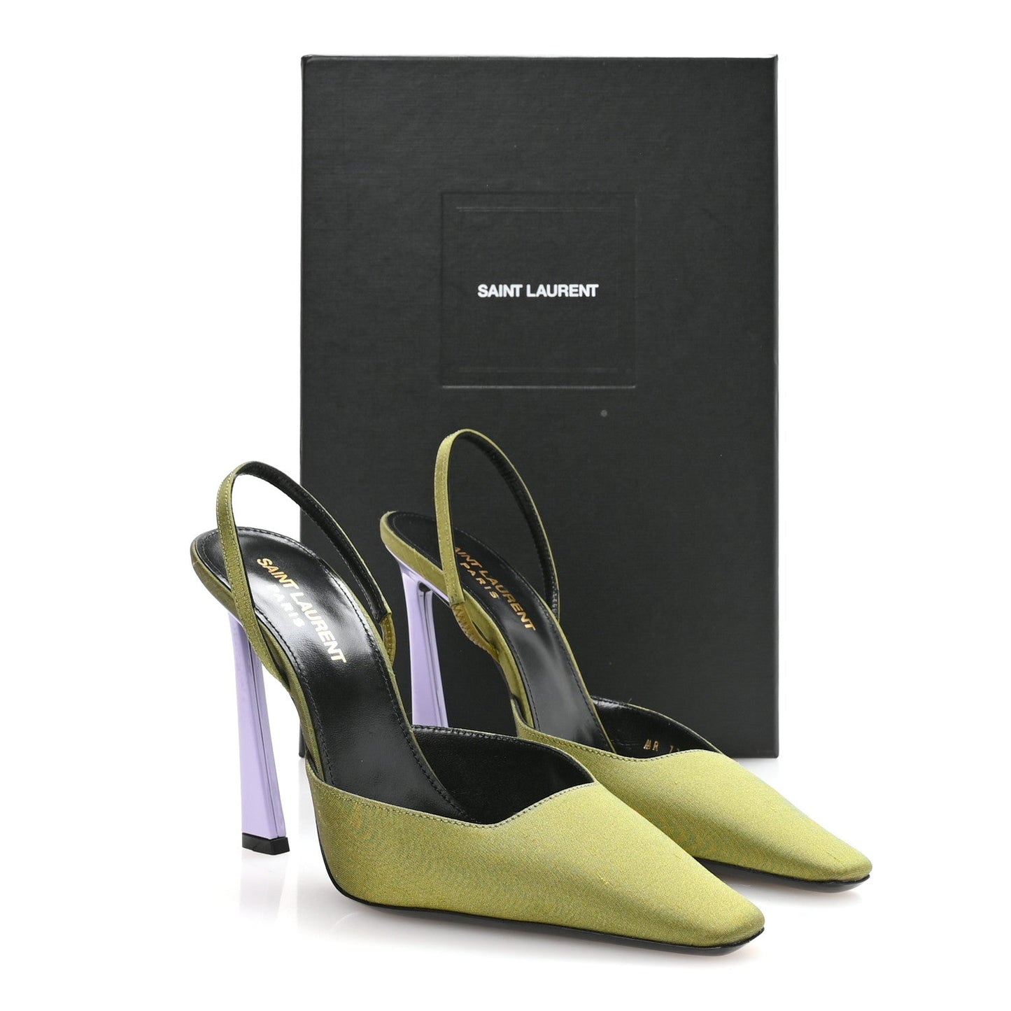 Crepe De Chine Blade 105 Slingback Pumps 37.5 Lime