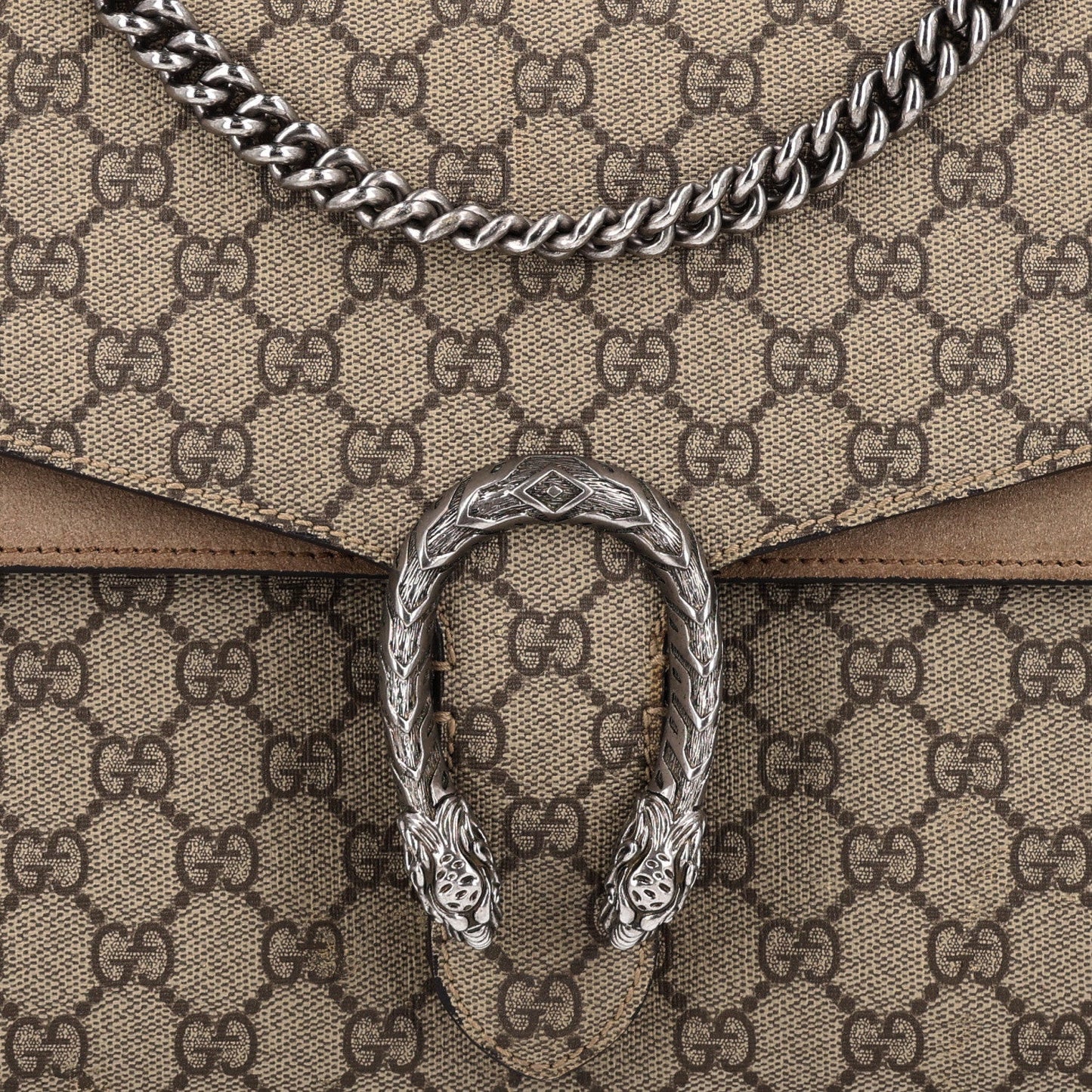 GG Supreme Monogram Medium Dionysus Shoulder Bag Taupe