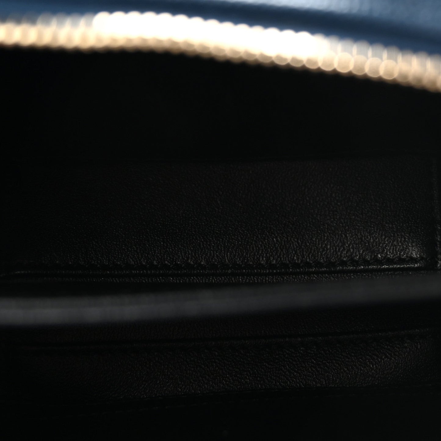 Caviar Quilted Small CC Filigree Vanity Case Navy Black