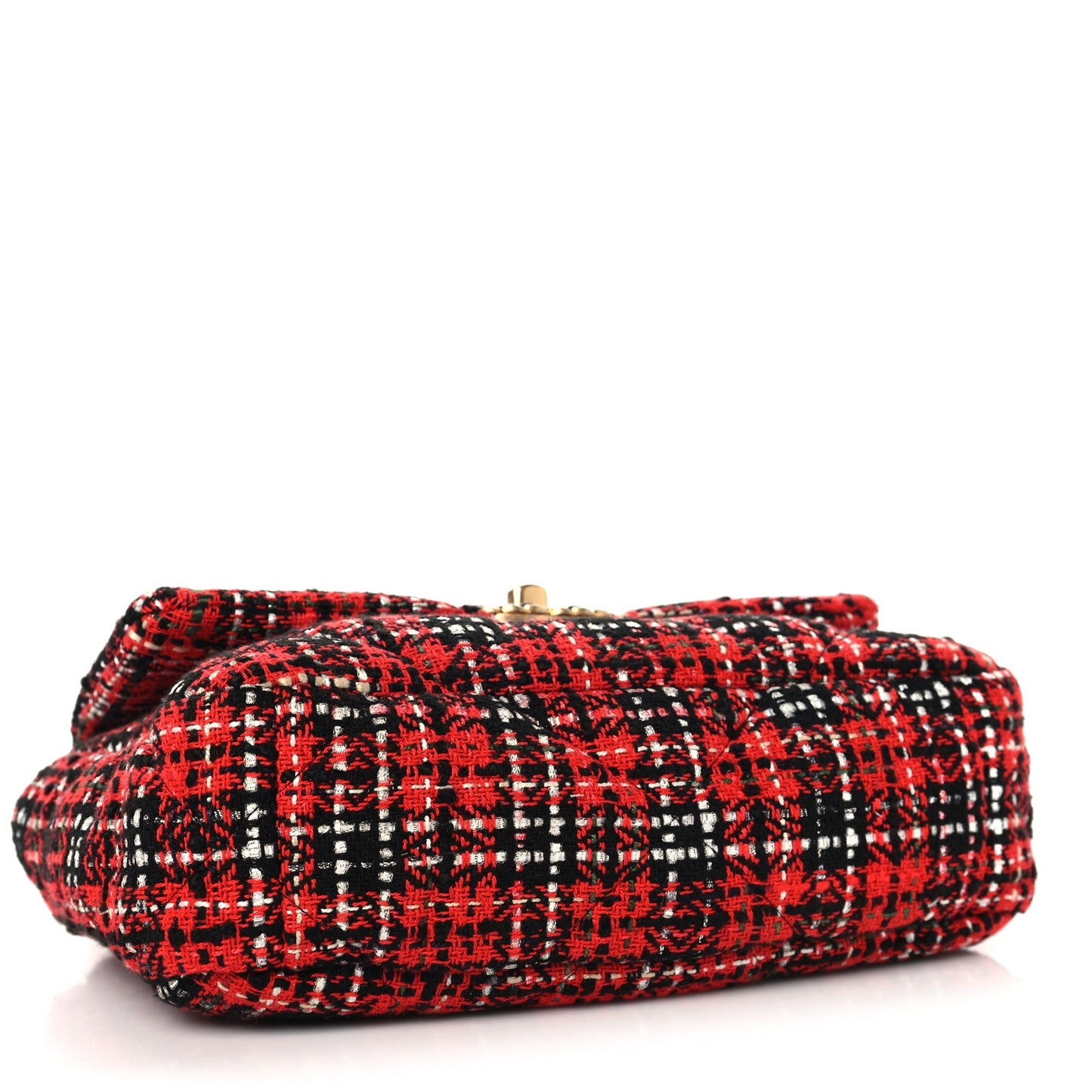 Tweed Quilted Medium Chanel 19 Flap Red Black