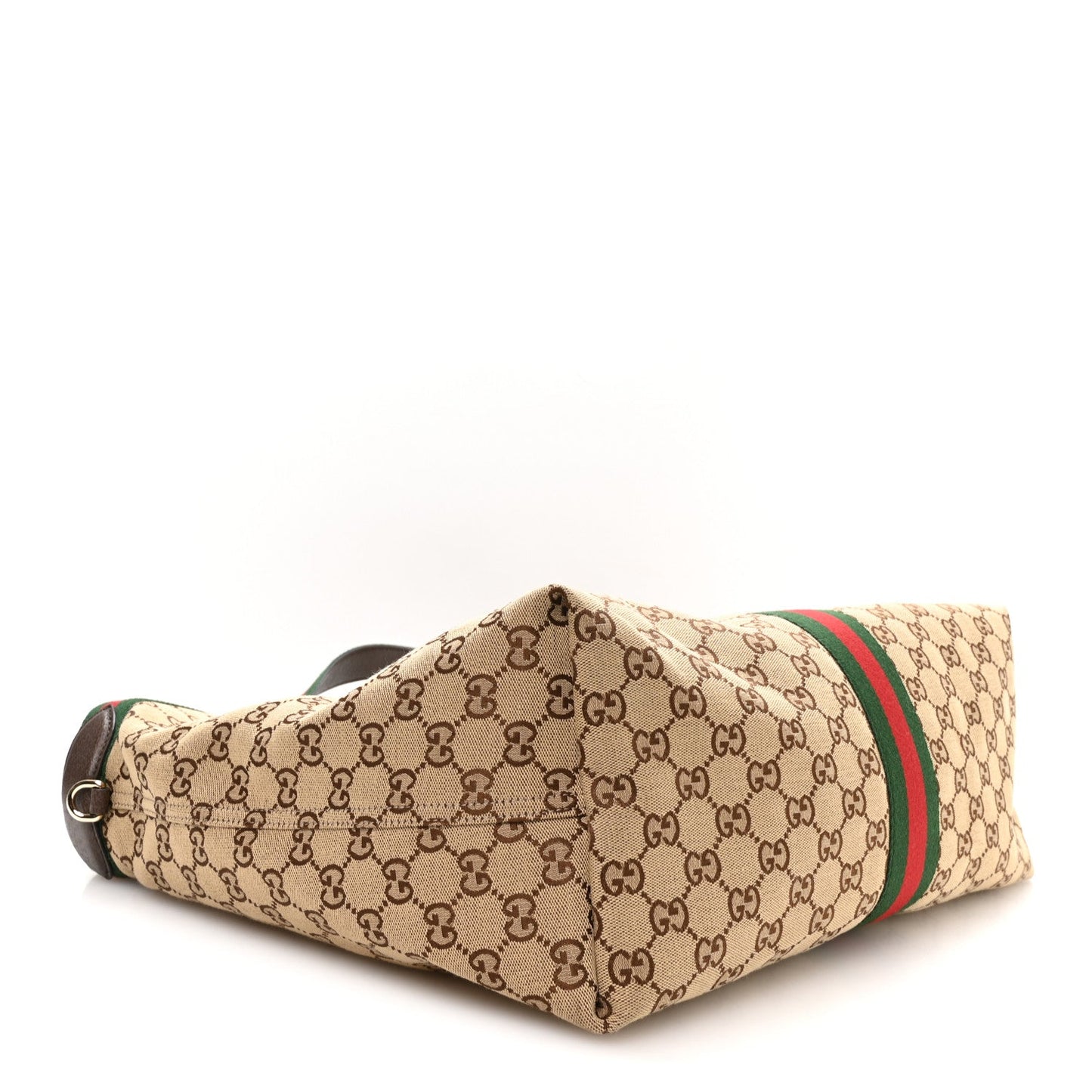 GG Monogram Web Large Giglio Tote Beige Brown