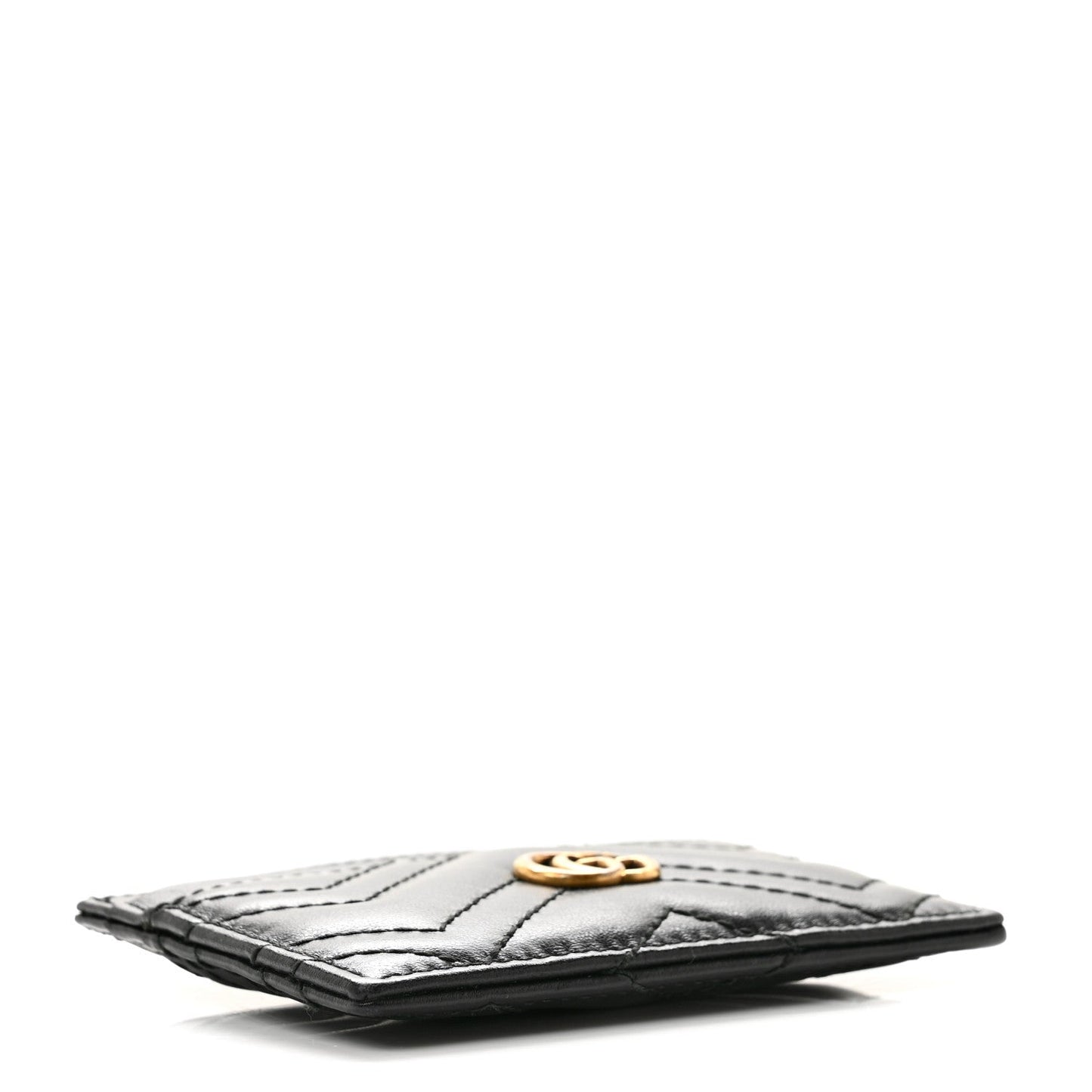 Calfskin Matelasse GG Marmont Card Holder Black