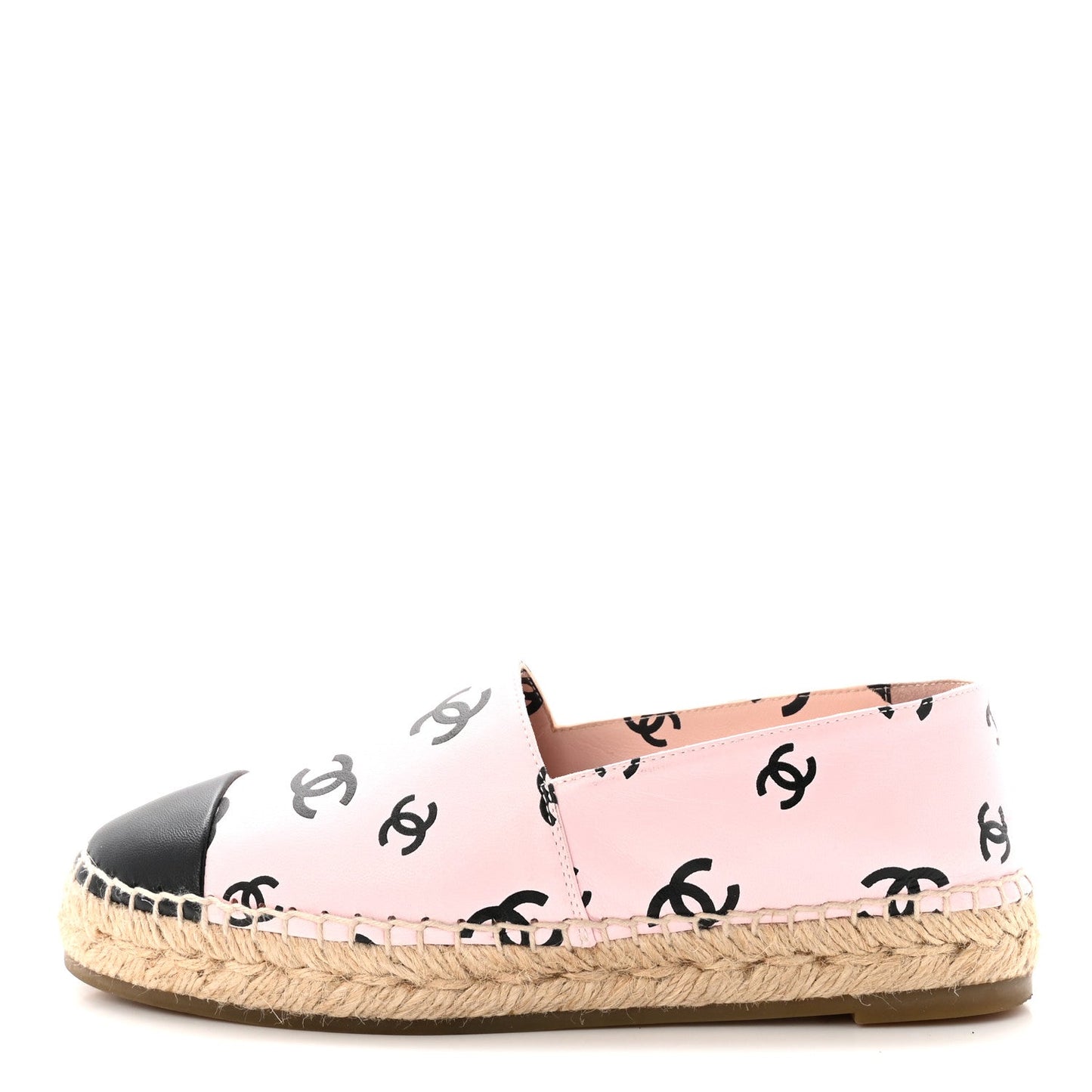 Lambskin Printed CC Espadrilles 37 Light Pink Black
