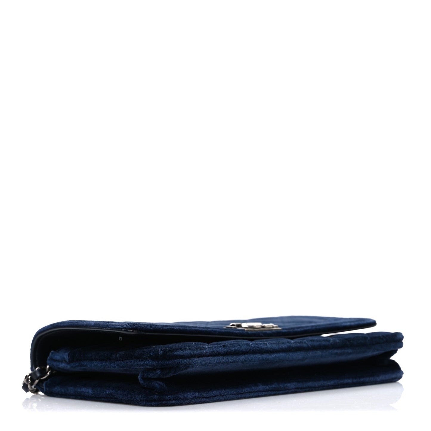 Velvet Quilted Boy Wallet On Chain WOC Blue