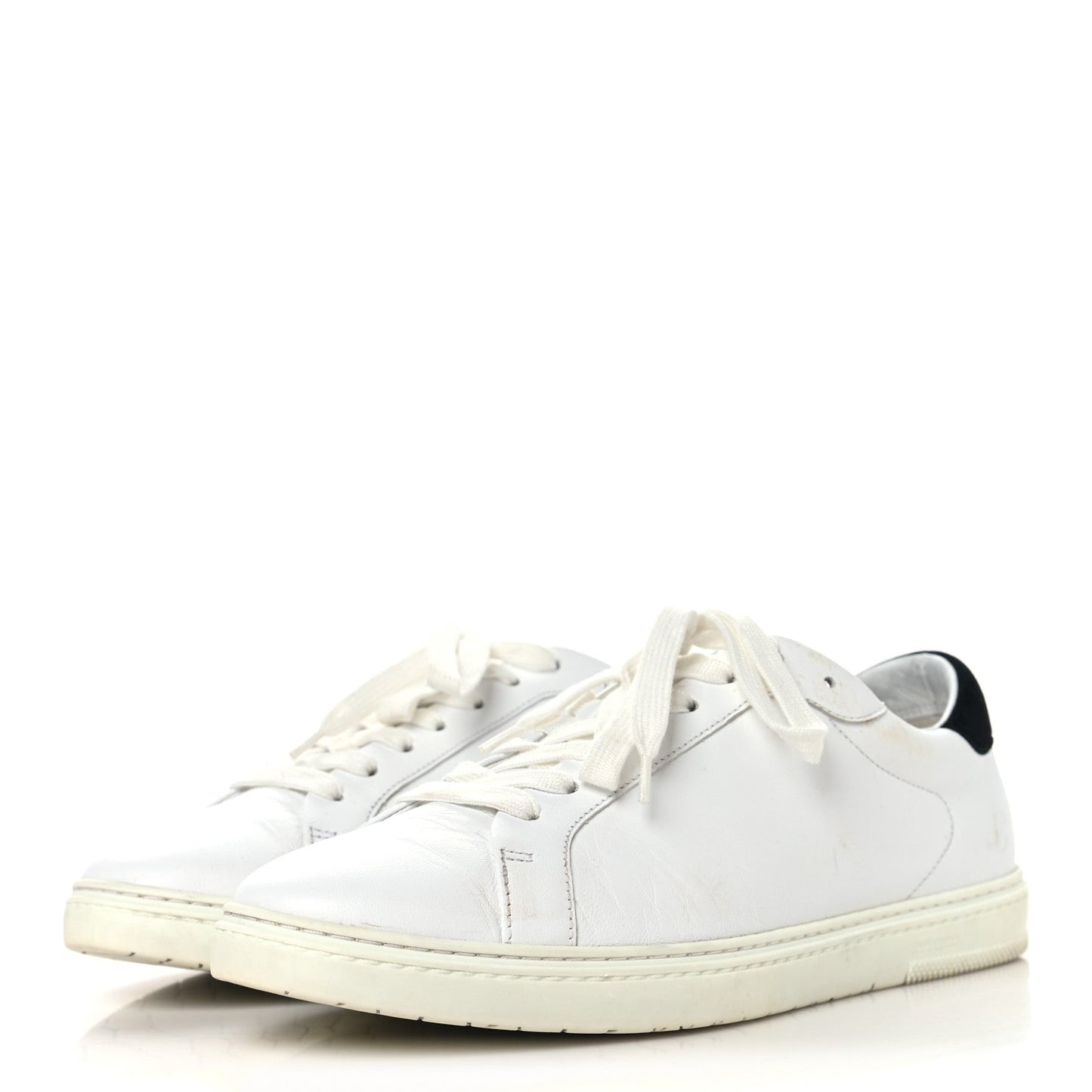 Calfskin Suede Mens Kai Sneakers 43 White Black