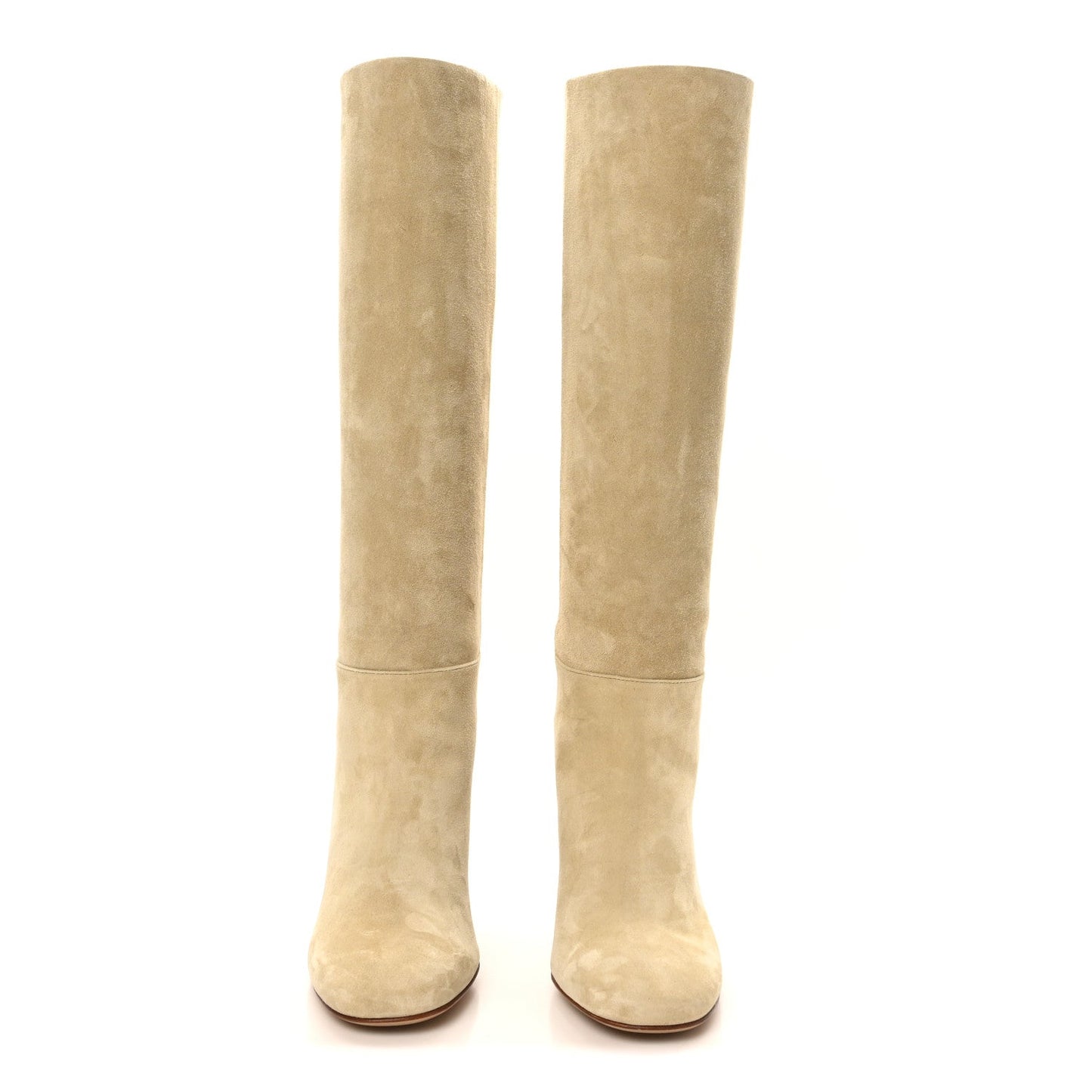 Suede Calfskin Lisiere 90 Boots 38 Beige Lin