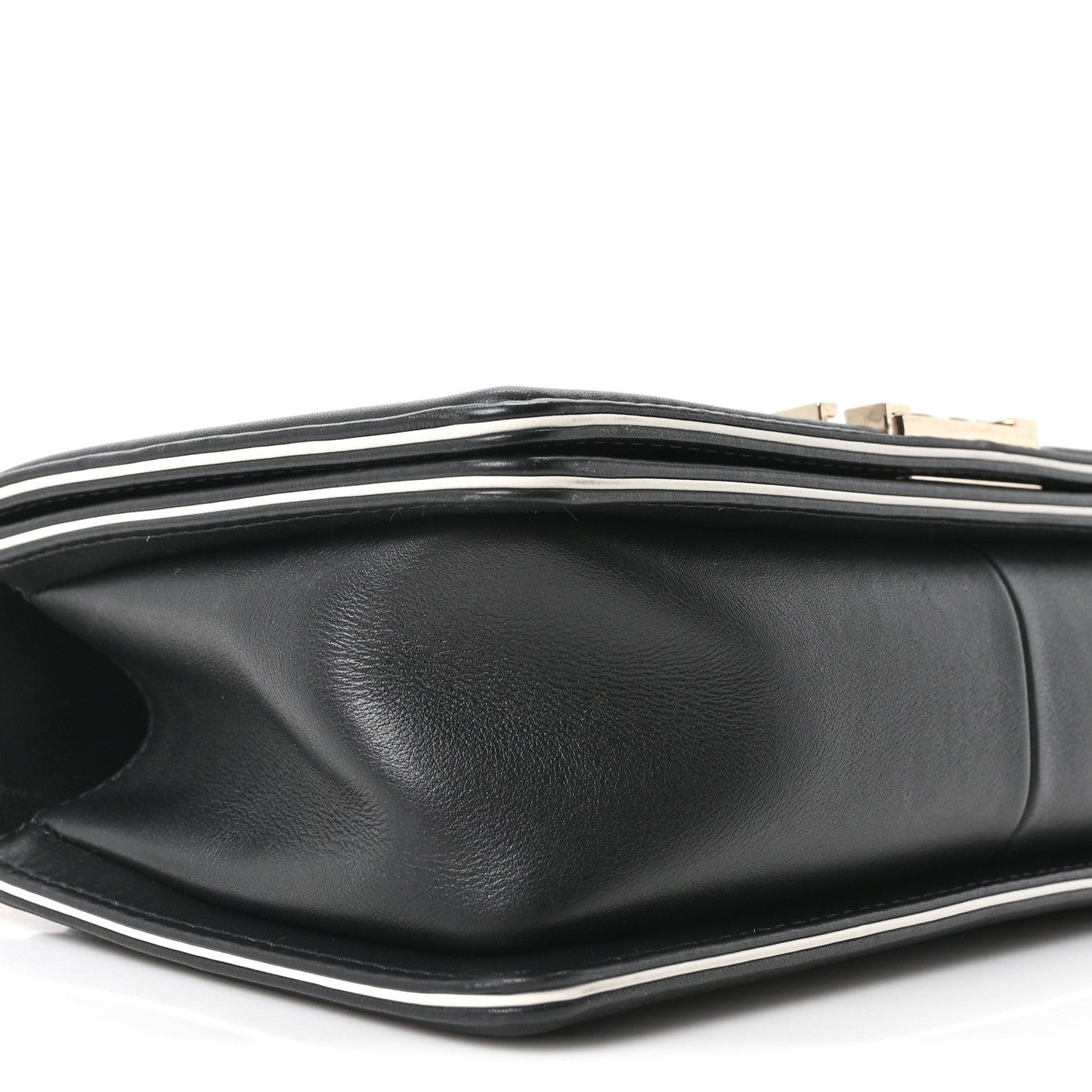 Calfskin Quilted Medium Boy Top Handle Flap Black