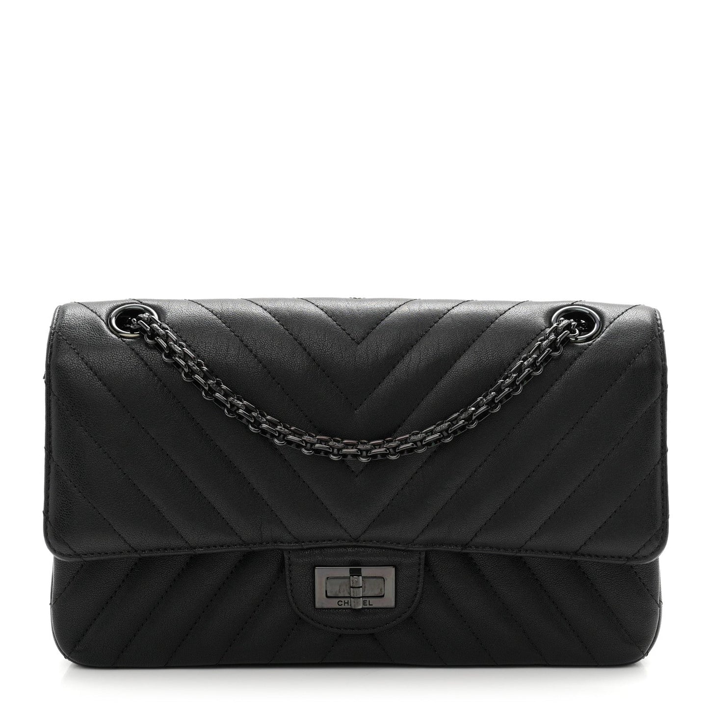 Sheepskin Chevron Quilted 2.55 Reissue 225 Double Flap So Black