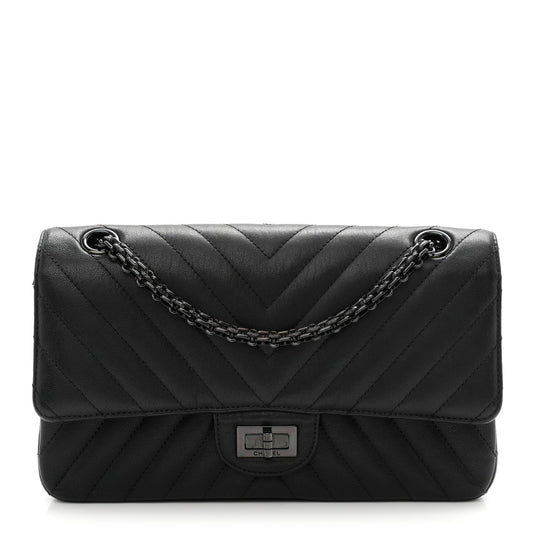 Sheepskin Chevron Quilted 2.55 Reissue 225 Double Flap So Black