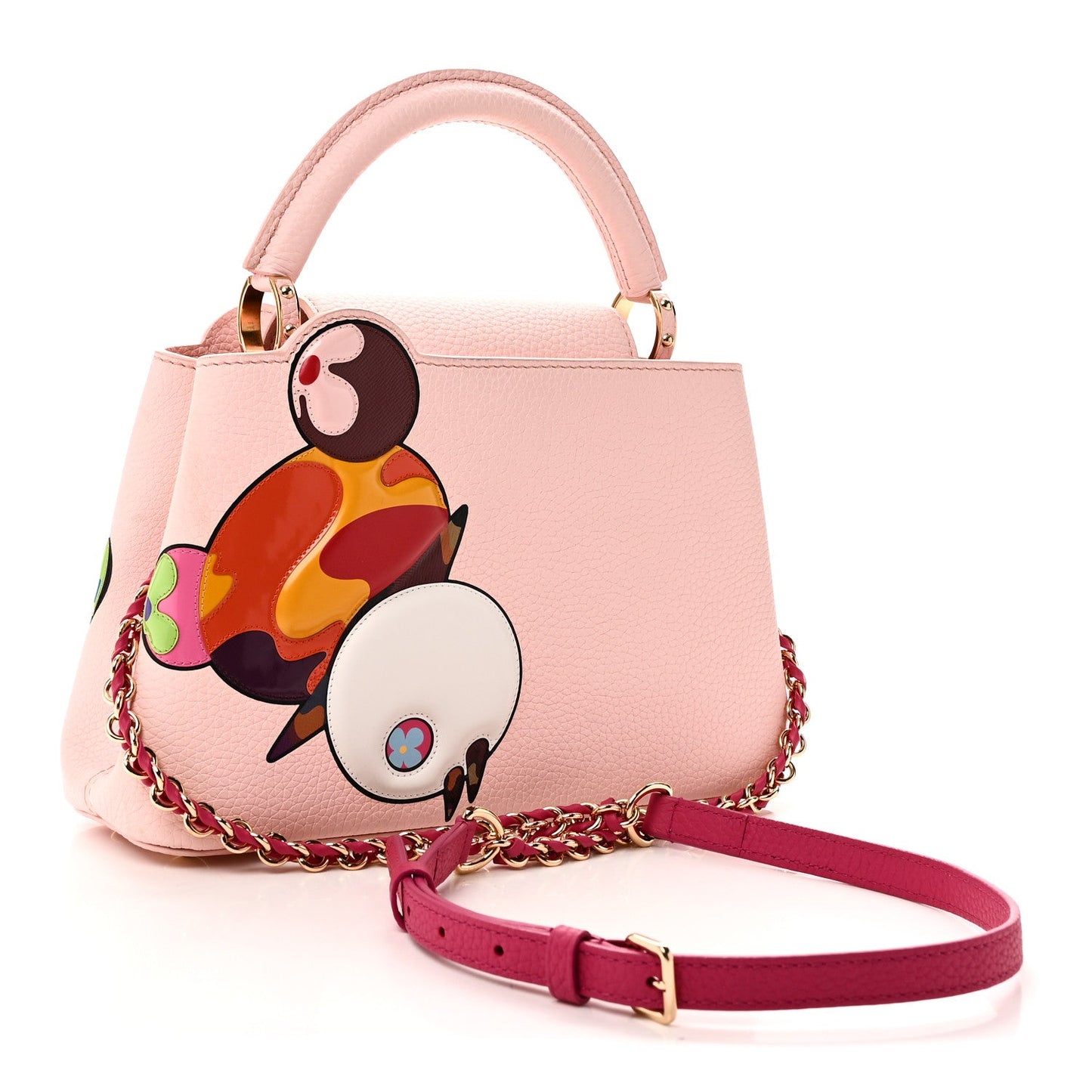 LV X TM Taurillon Superflat Panda Capucines BB Opal Pink