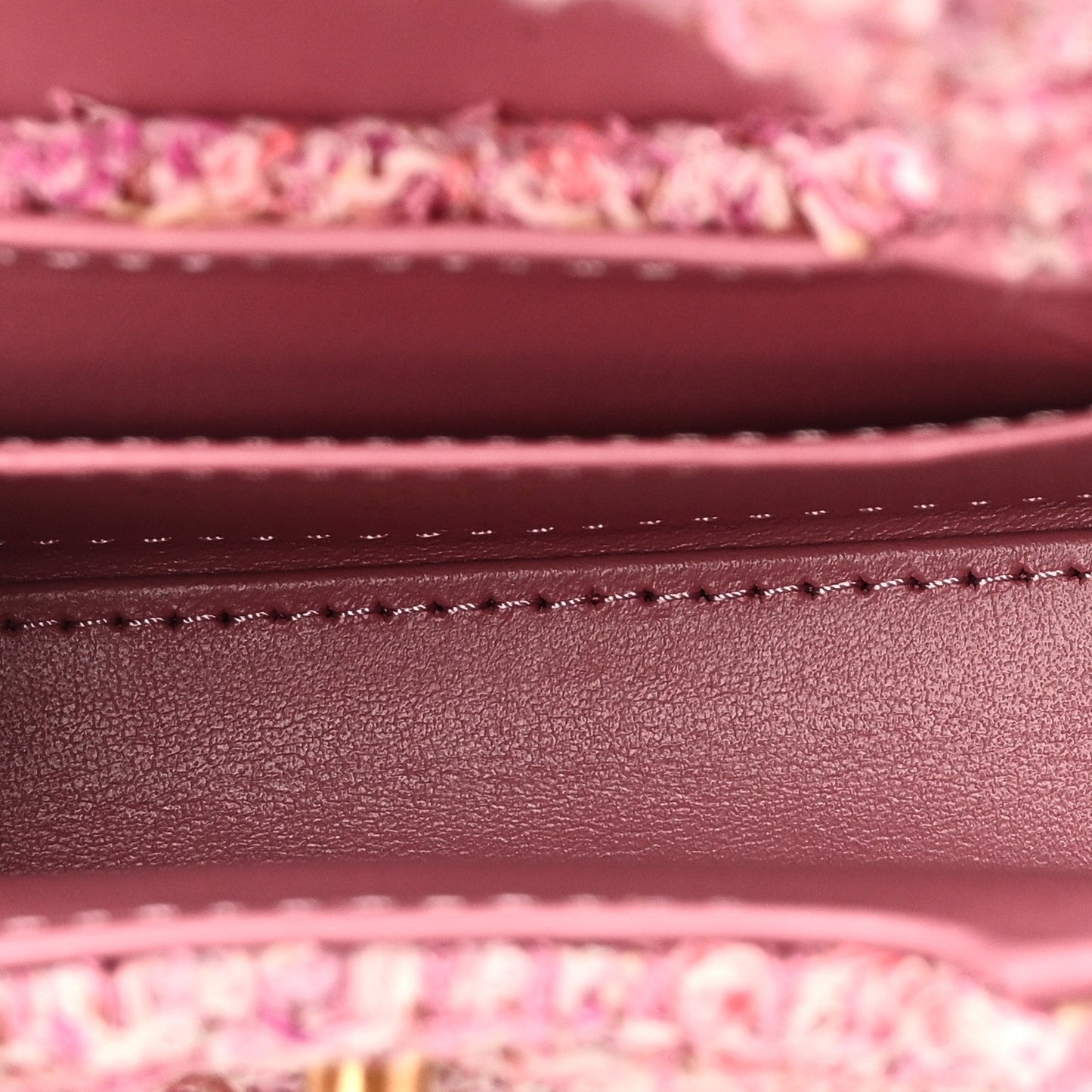 Tweed Quilted Mini Nano Kelly Shopper Pink