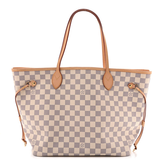 Damier Azur Neo Neverfull MM Rose Ballerine