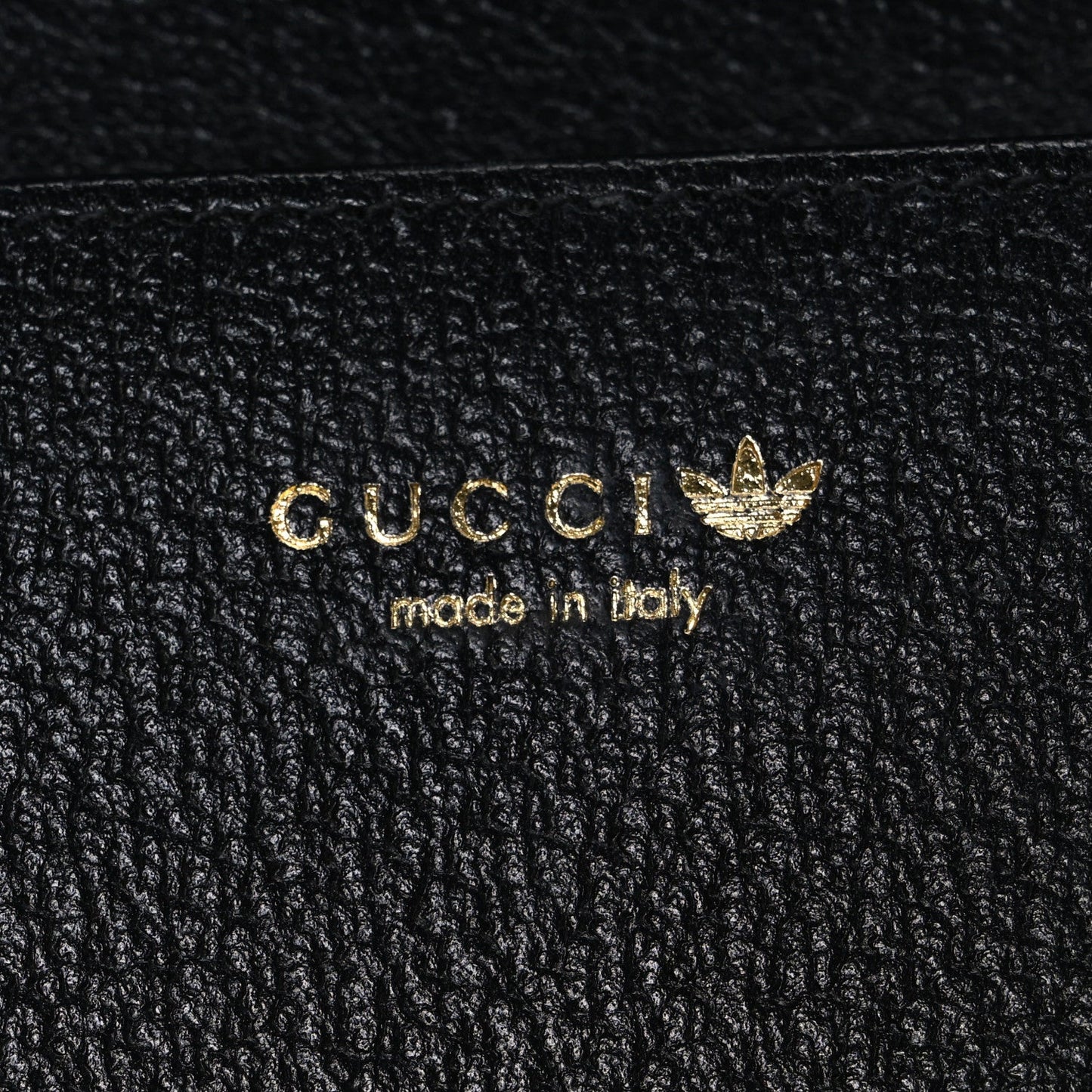 X ADIDAS Textured Dollar Calfskin Trefoil Embossed Wallet On Chain Off White Black