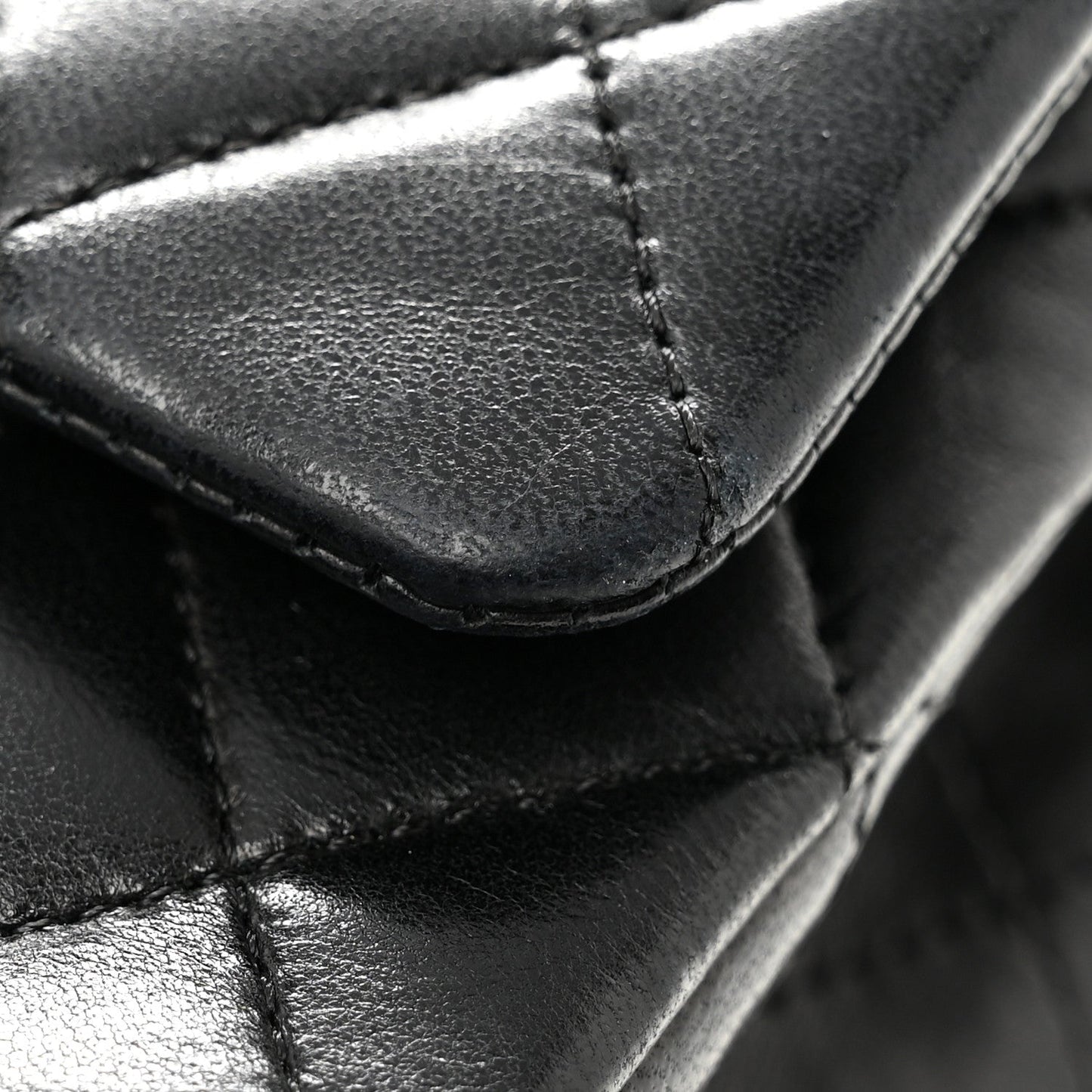 Lambskin Quilted Medium Double Flap Black