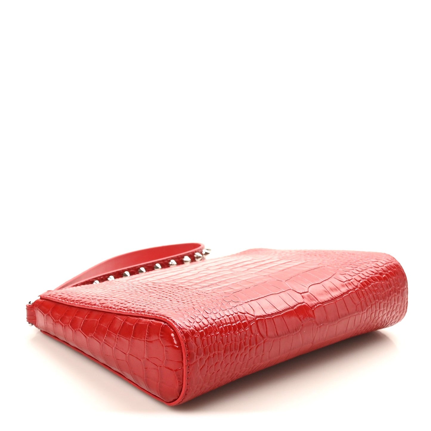 Calfskin Crocodile Embossed Mini Cabata Pouch Loubi