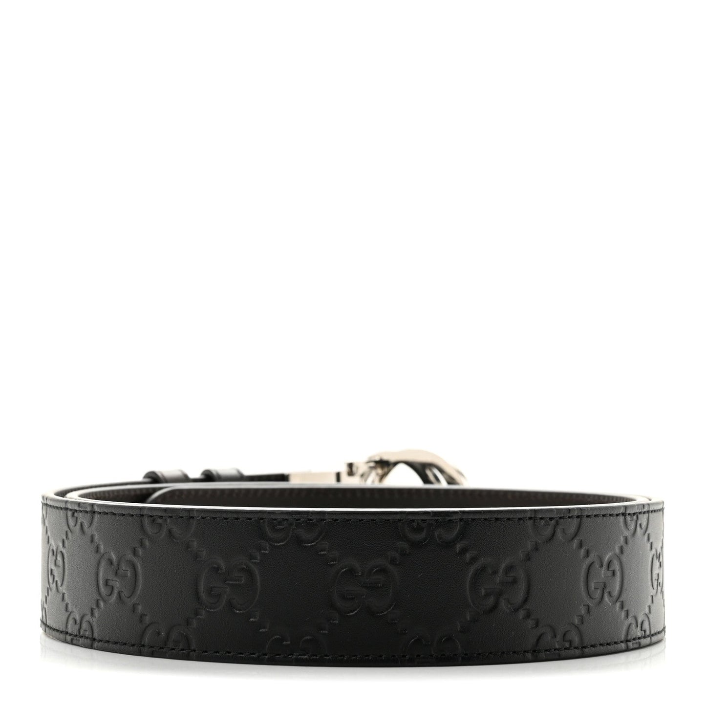 Guccissima Signature Interlocking G Reversible 37mm Belt 100 40 Black Cocoa