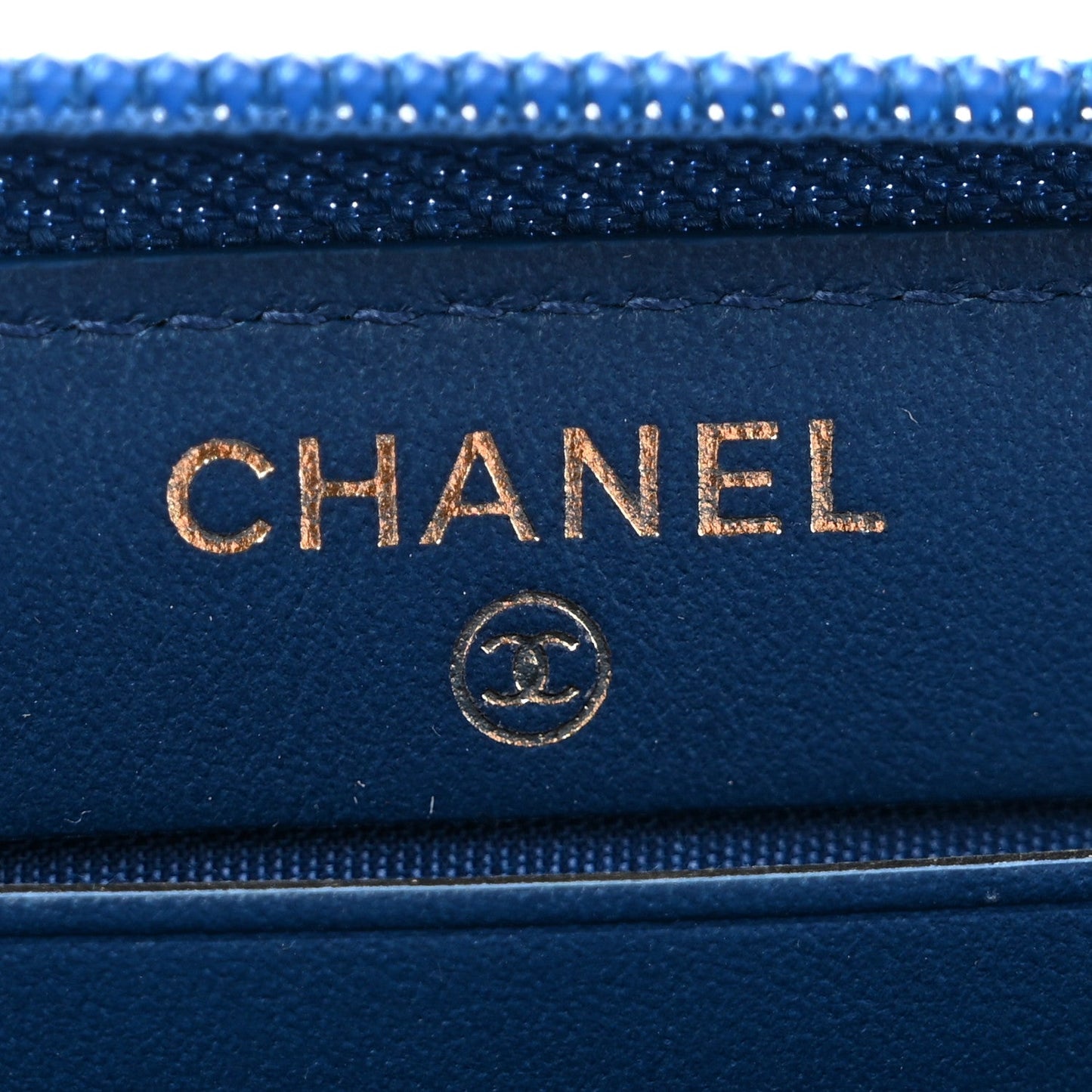 Caviar Quilted Boy Small Zip Around Wallet Blue