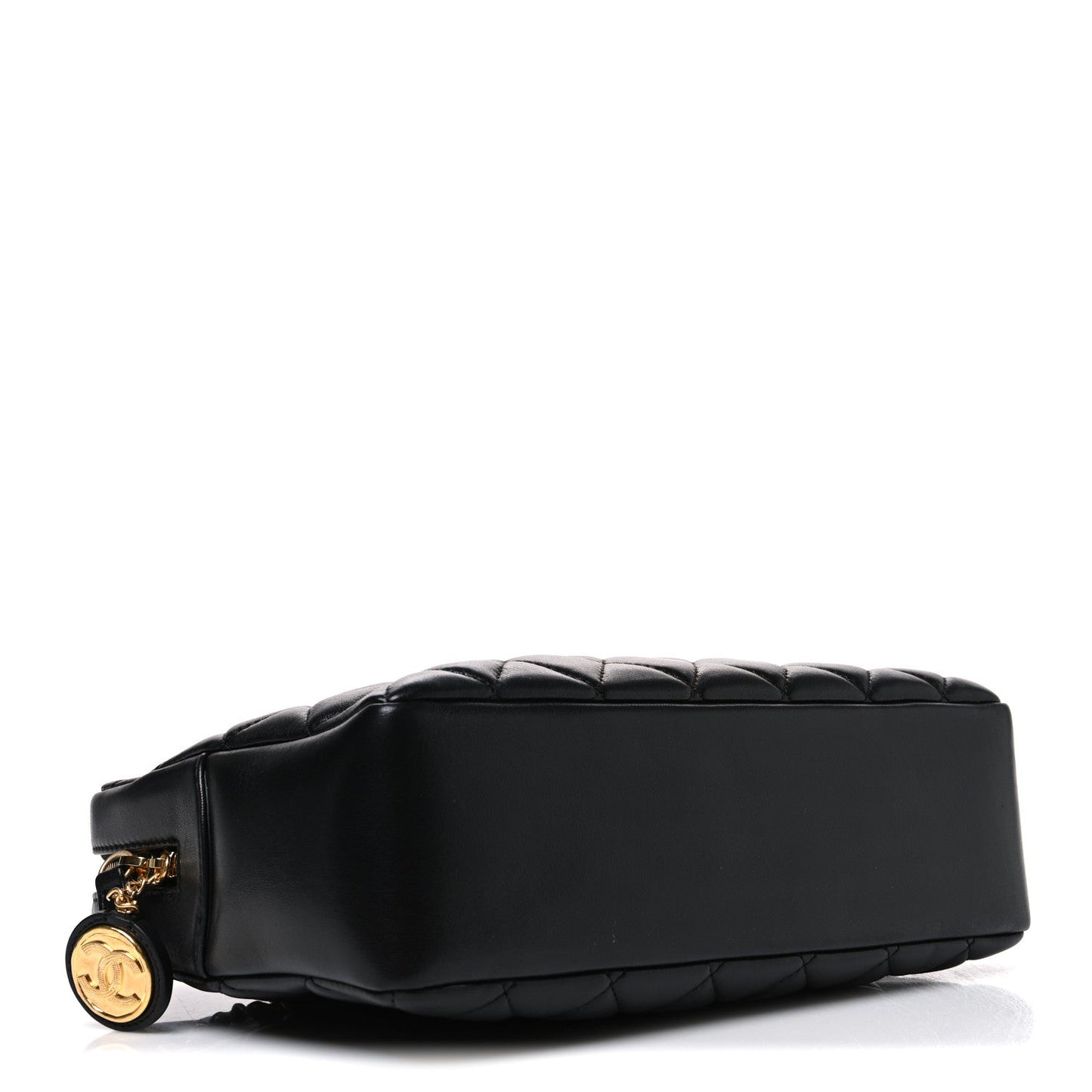 Lambskin Quilted Large Camera Case Black
