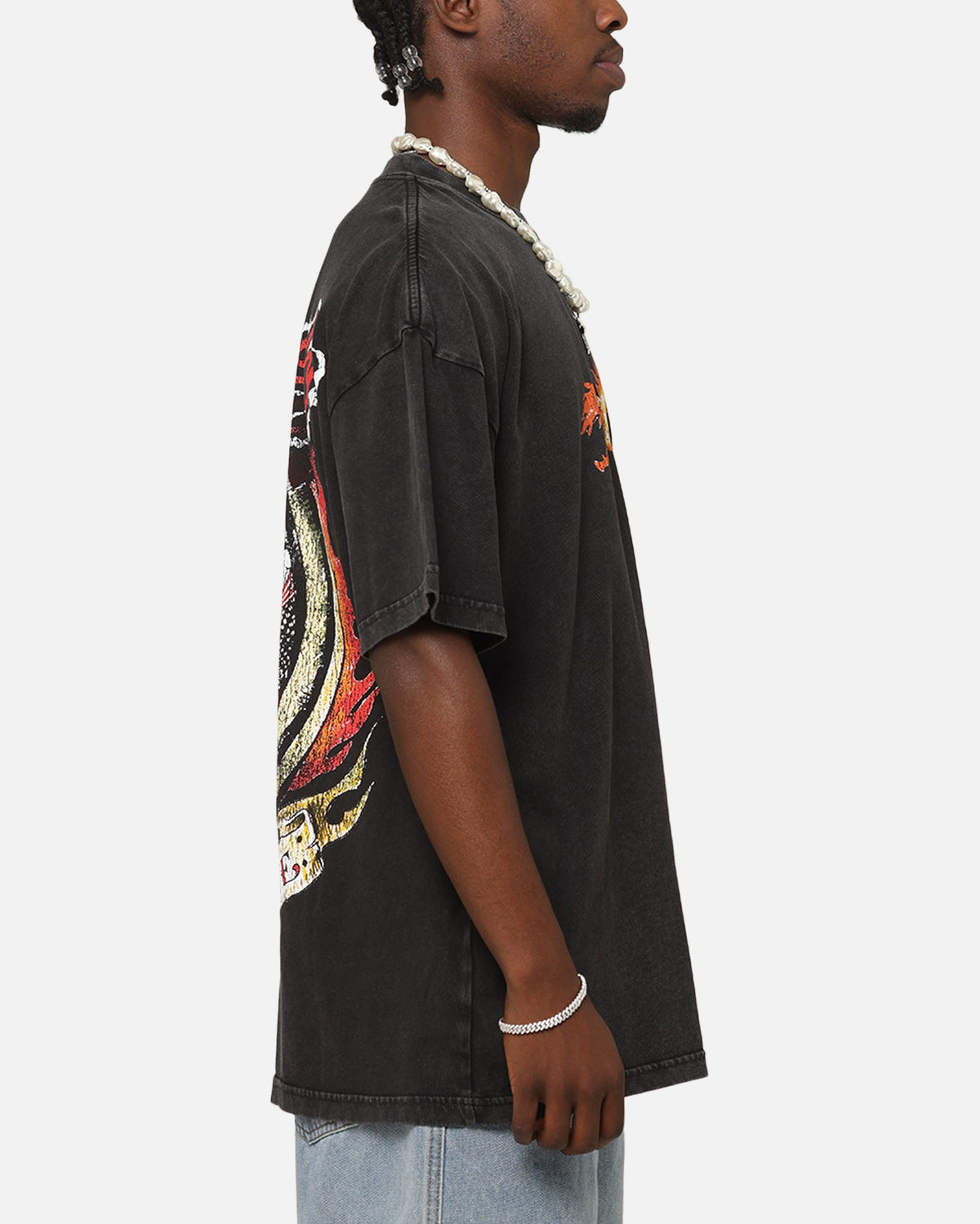 Ed Hardy Horse Power Vintage T-Shirt Black Acidwash