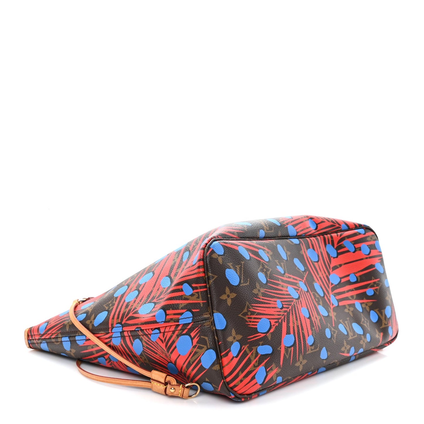 Monogram Jungle Dots Neo Neverfull MM Coquelicot Denim
