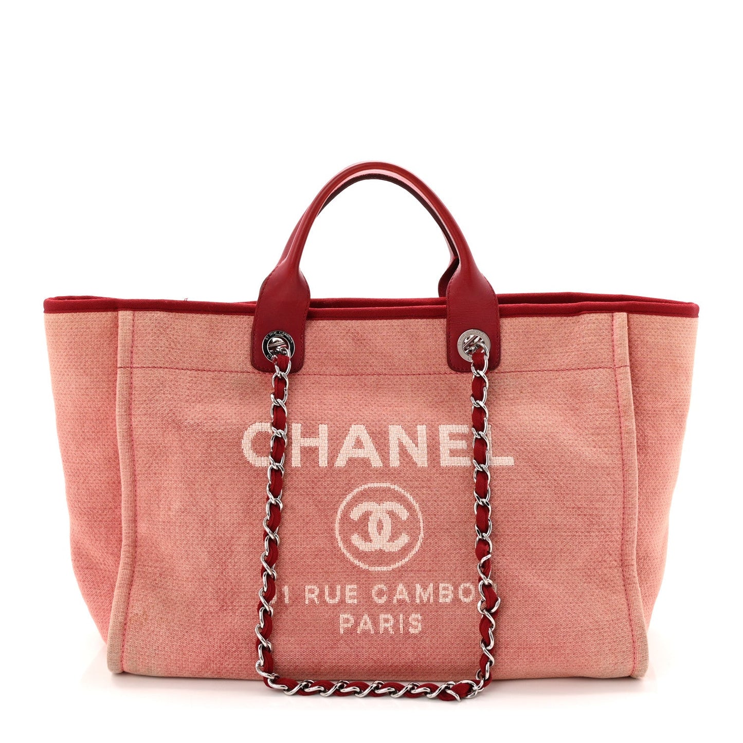 Canvas Medium Deauville Tote Red