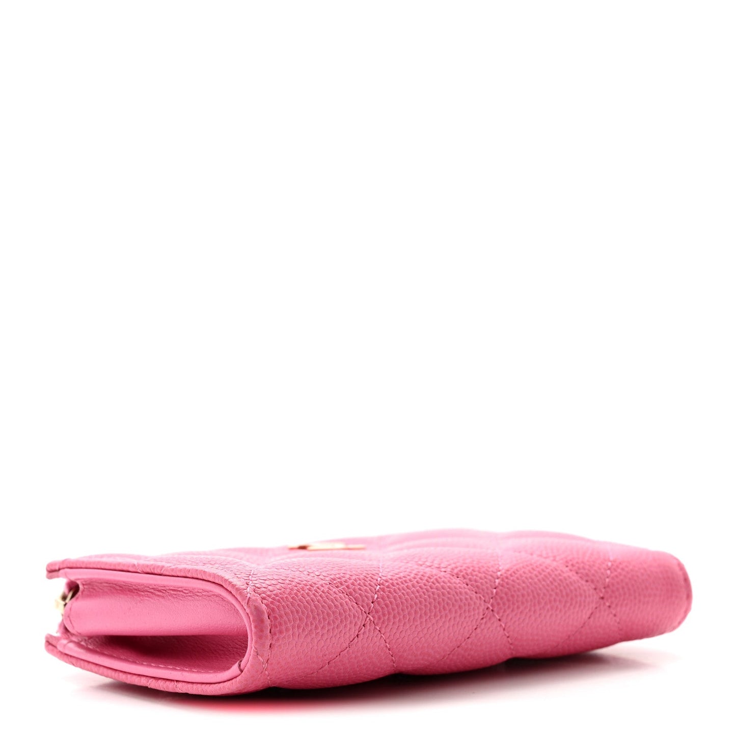 Caviar Quilted Zipped Key Holder Case Pink