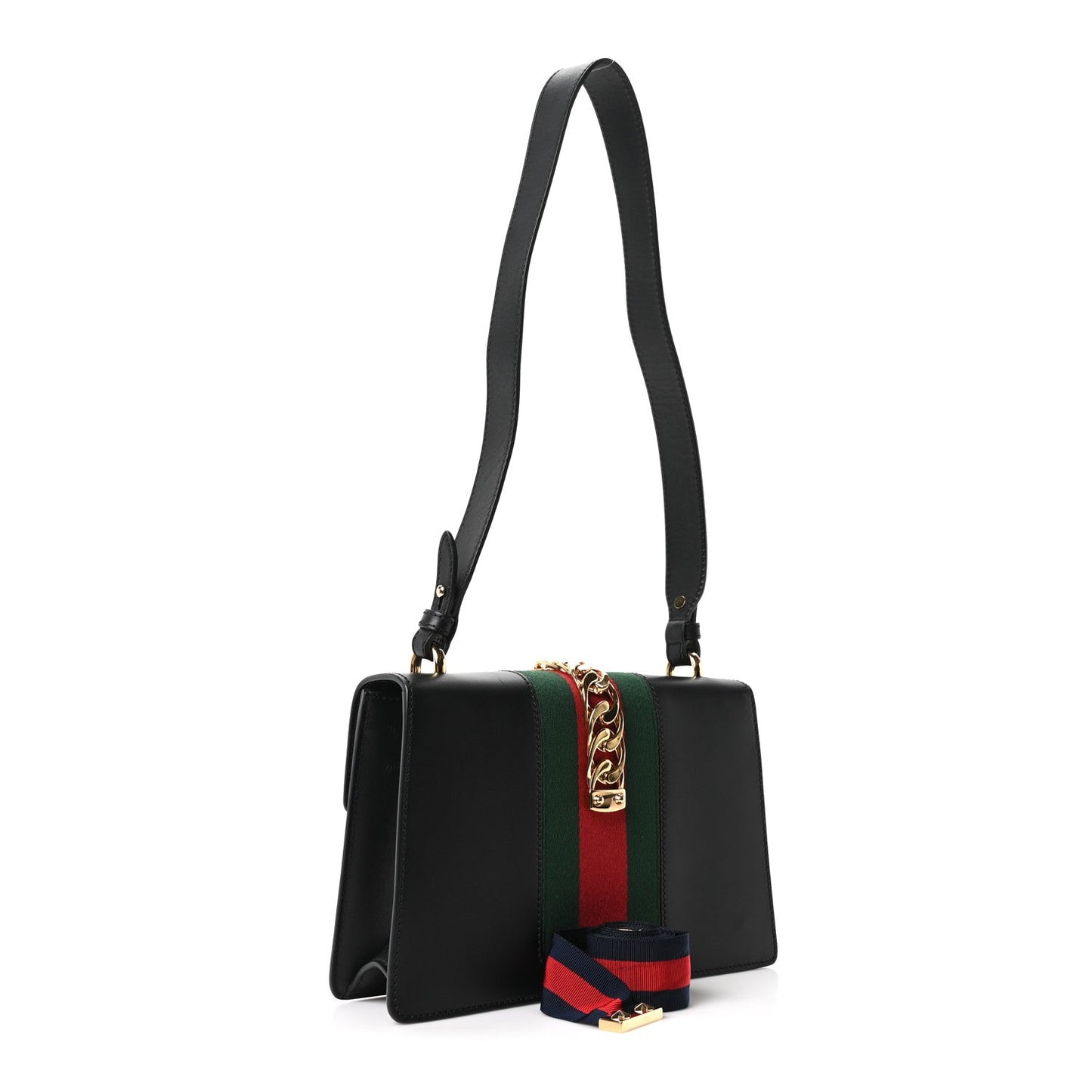 Calfskin Small Sylvie Shoulder Bag Black