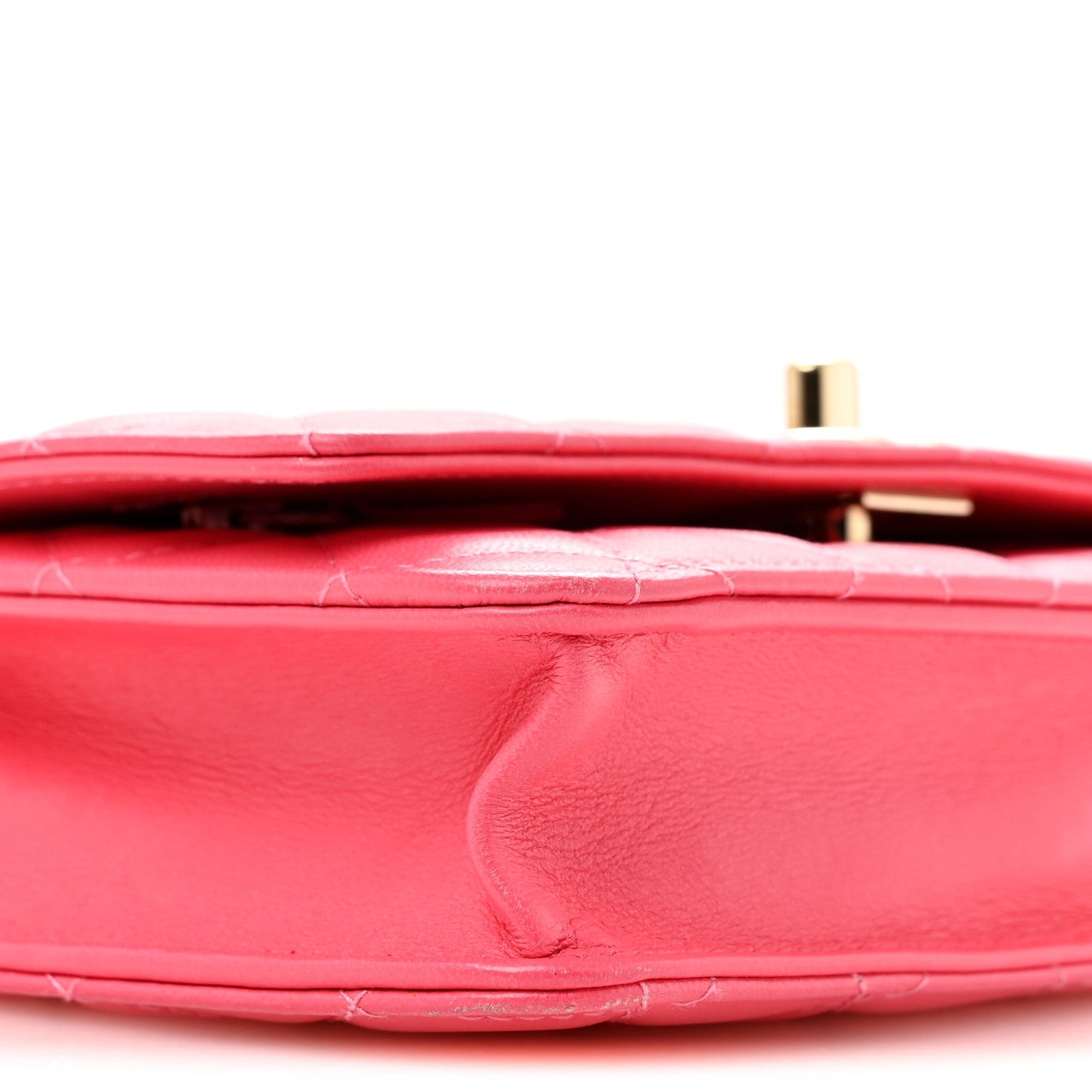 Lambskin Quilted Trendy CC Wallet On Chain WOC Pink
