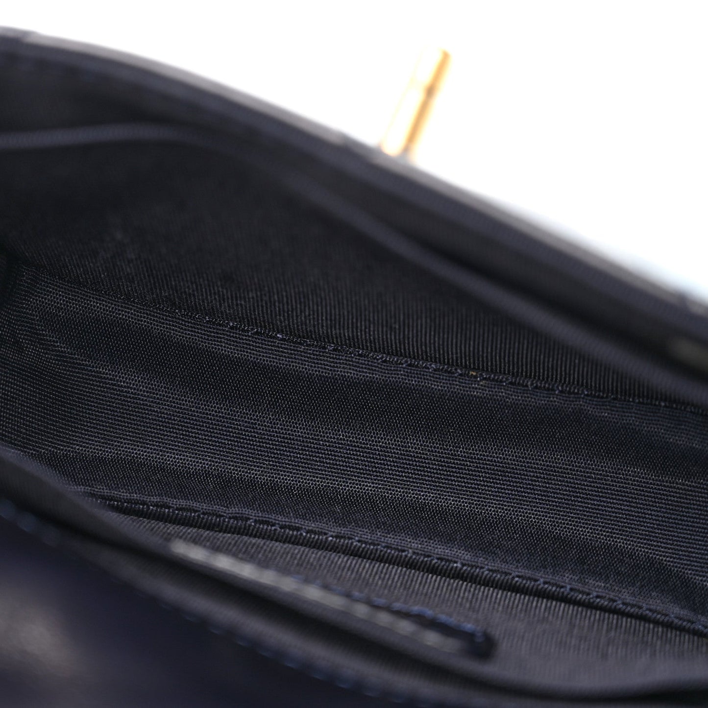 Shiny Lambskin Quilted Extra Mini Flap Navy Blue