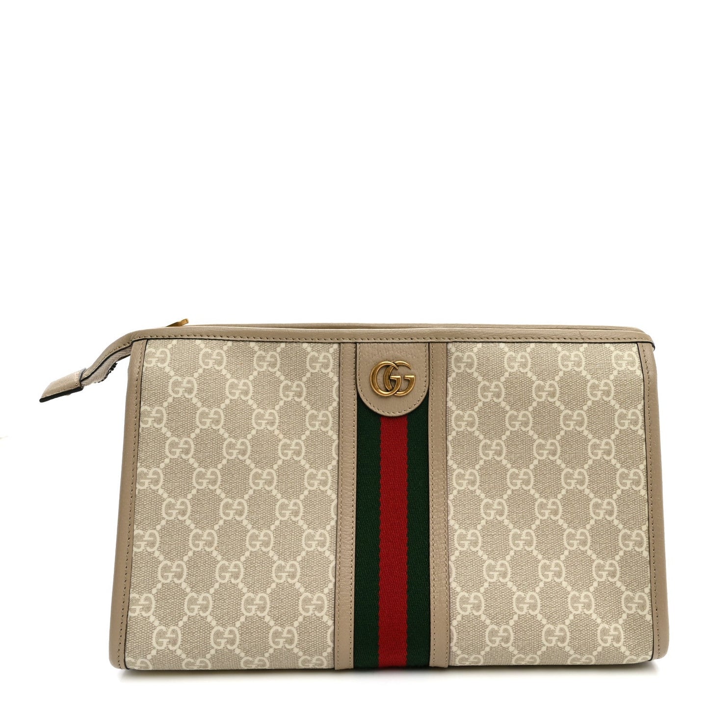 GG Supreme Monogram Web Ophidia GG Toiletry Case Beige Mystic White Oatmeal
