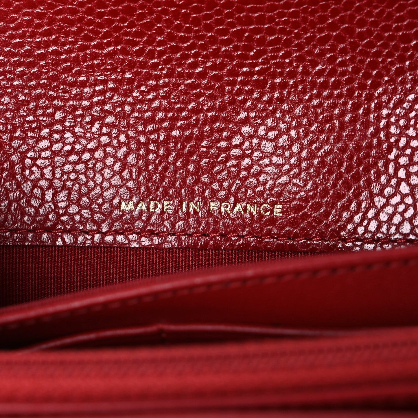 Caviar Quilted Large Boy Gusset Flap Wallet Red