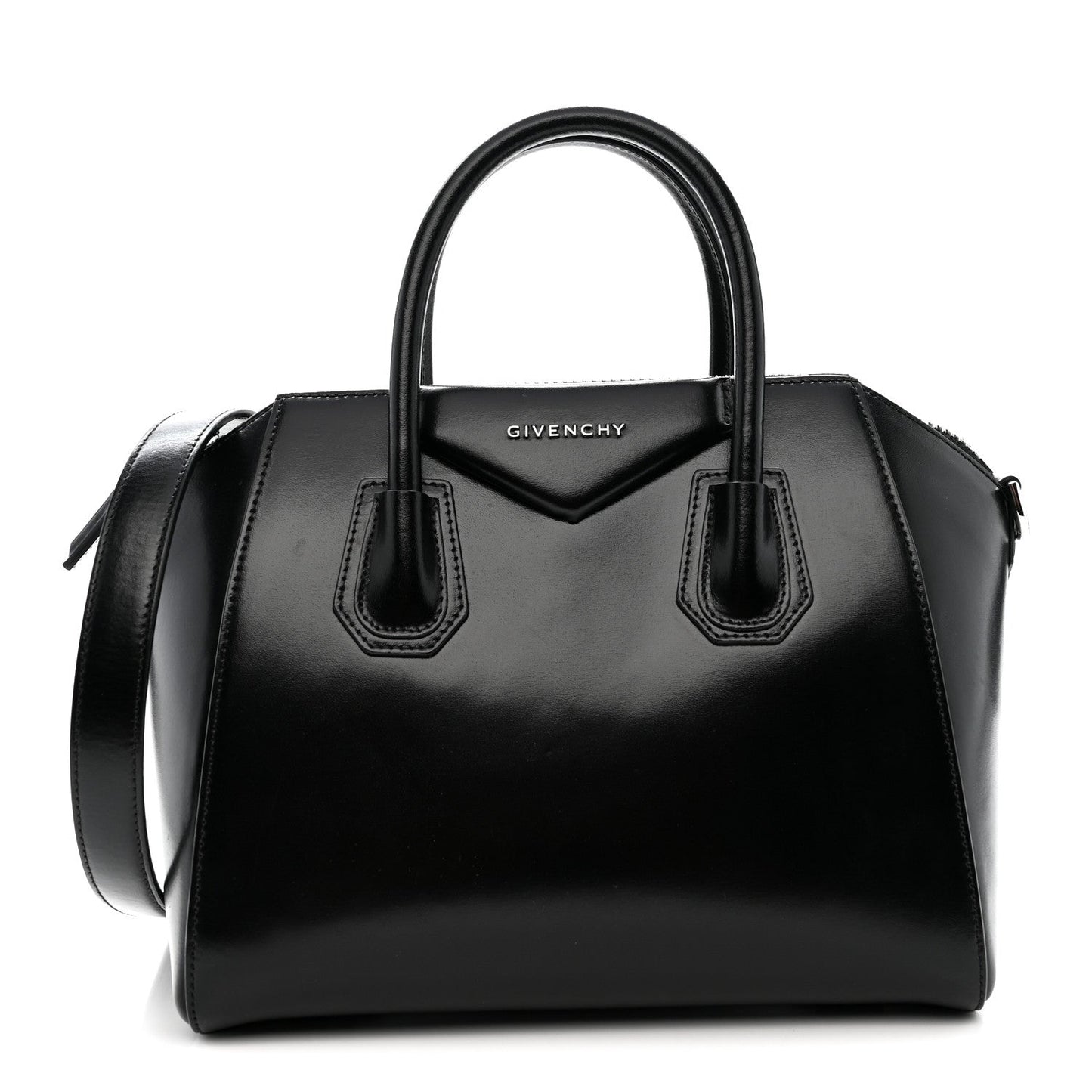 Shiny Lord Calfskin Medium Antigona Black