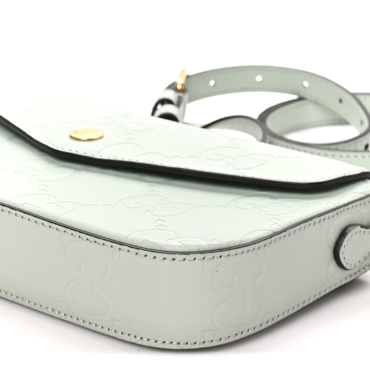 Calfskin GG Super Mini Shoulder Bag Pale Green