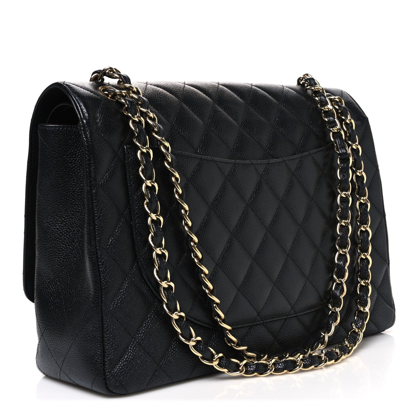 Caviar Quilted Maxi Double Flap Black