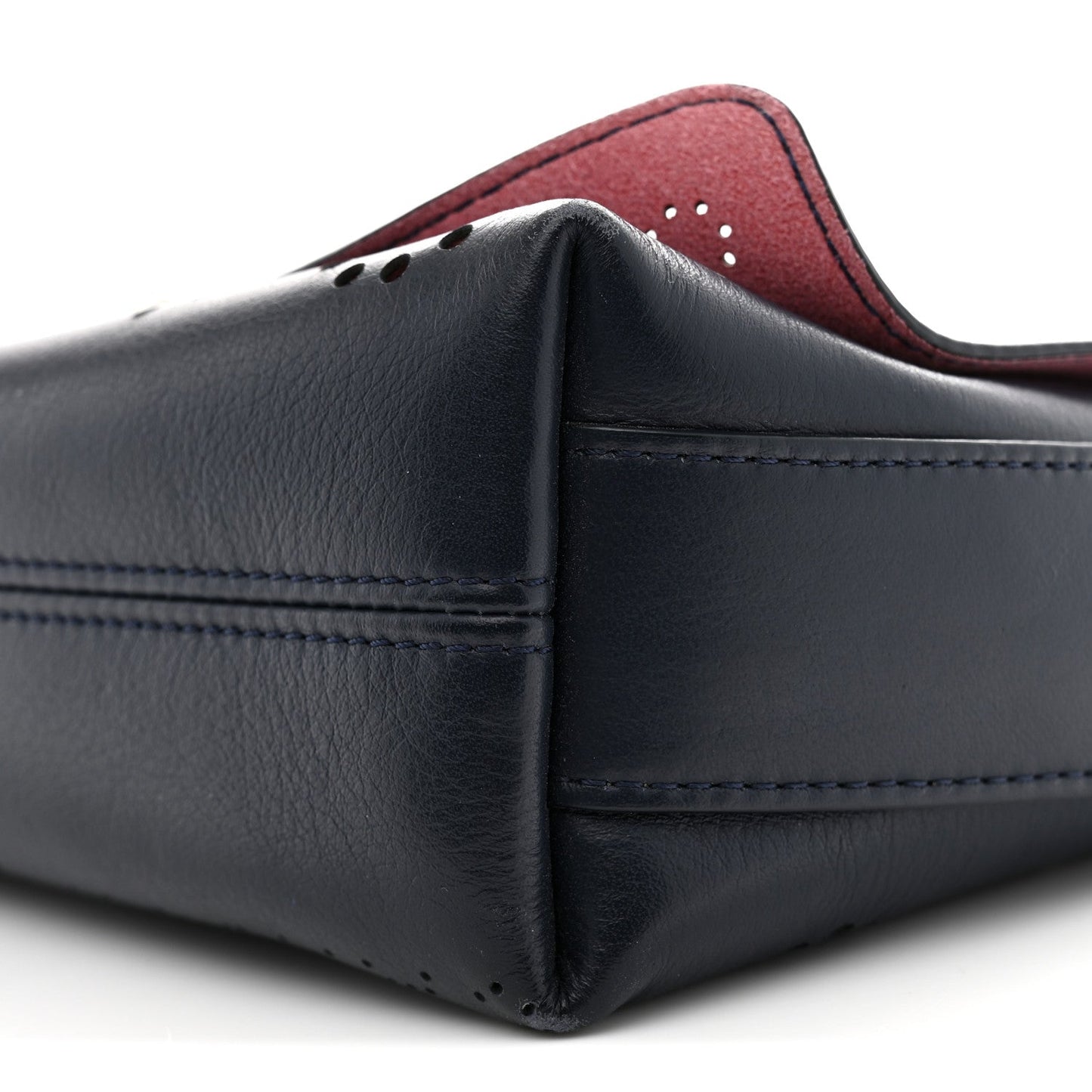 Calfskin Tweed Eyelet Flap Bag Navy