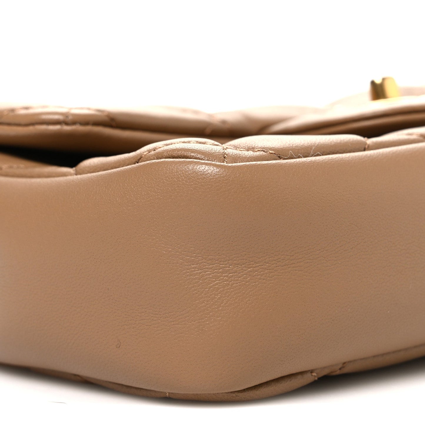 Lambskin Quilted Mini Heart Charms Flap Beige