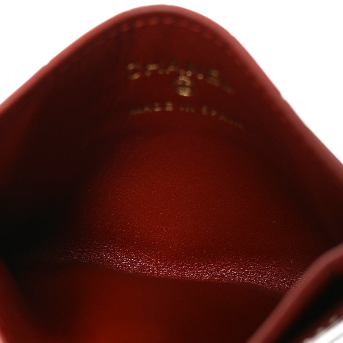 Calfskin Crocodile Embossed Crococo Card Holder Burgundy