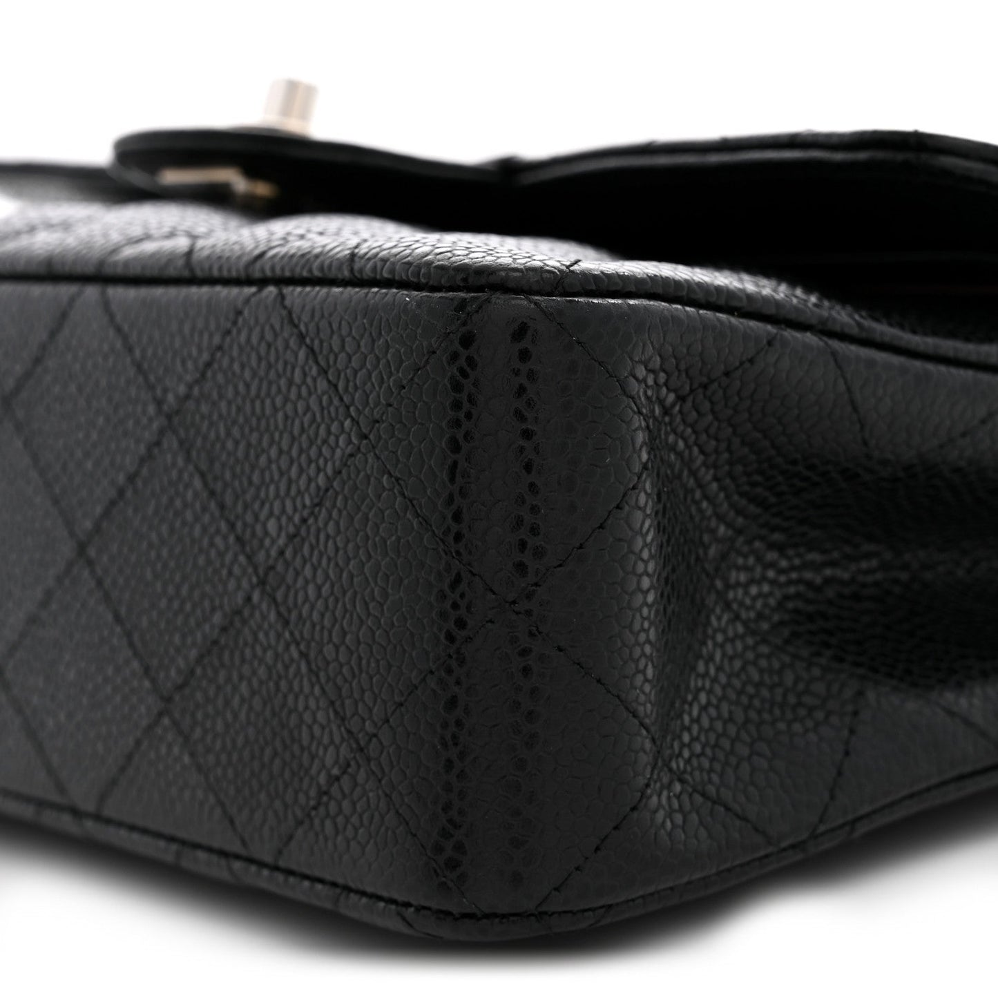 Caviar Quilted Small Double Flap Black