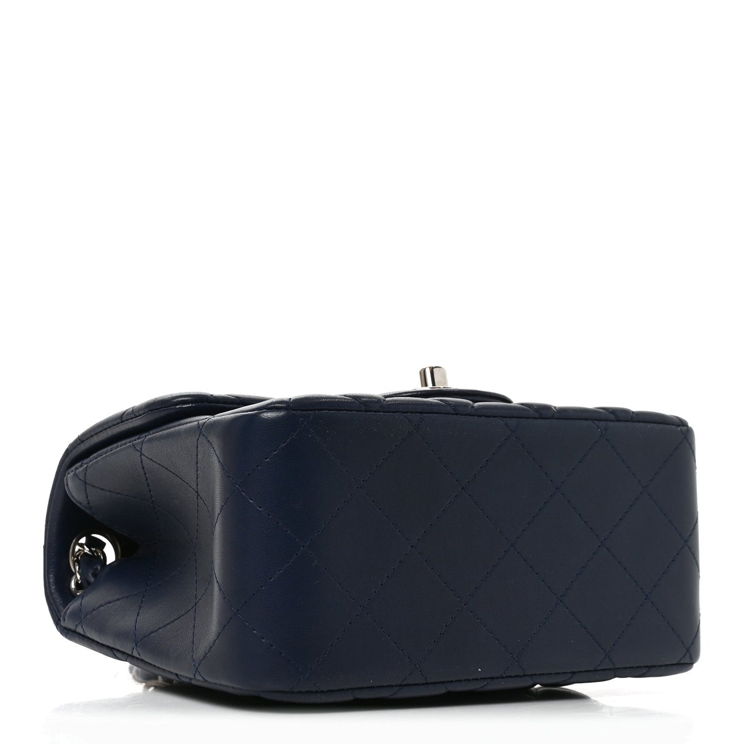 Lambskin Quilted Mini Square Flap Navy