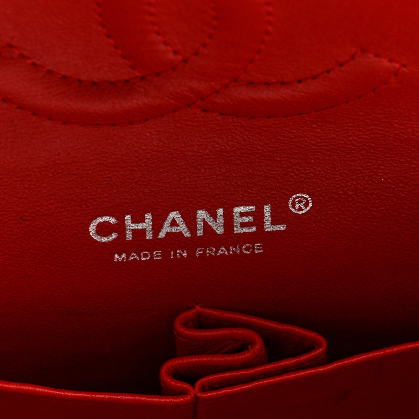 Lambskin Quilted Medium Double Flap Red