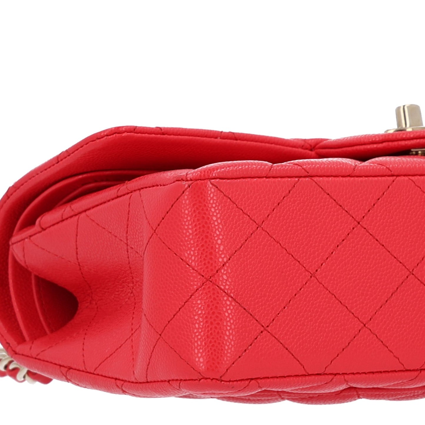 Caviar Quilted Small Double Flap Red